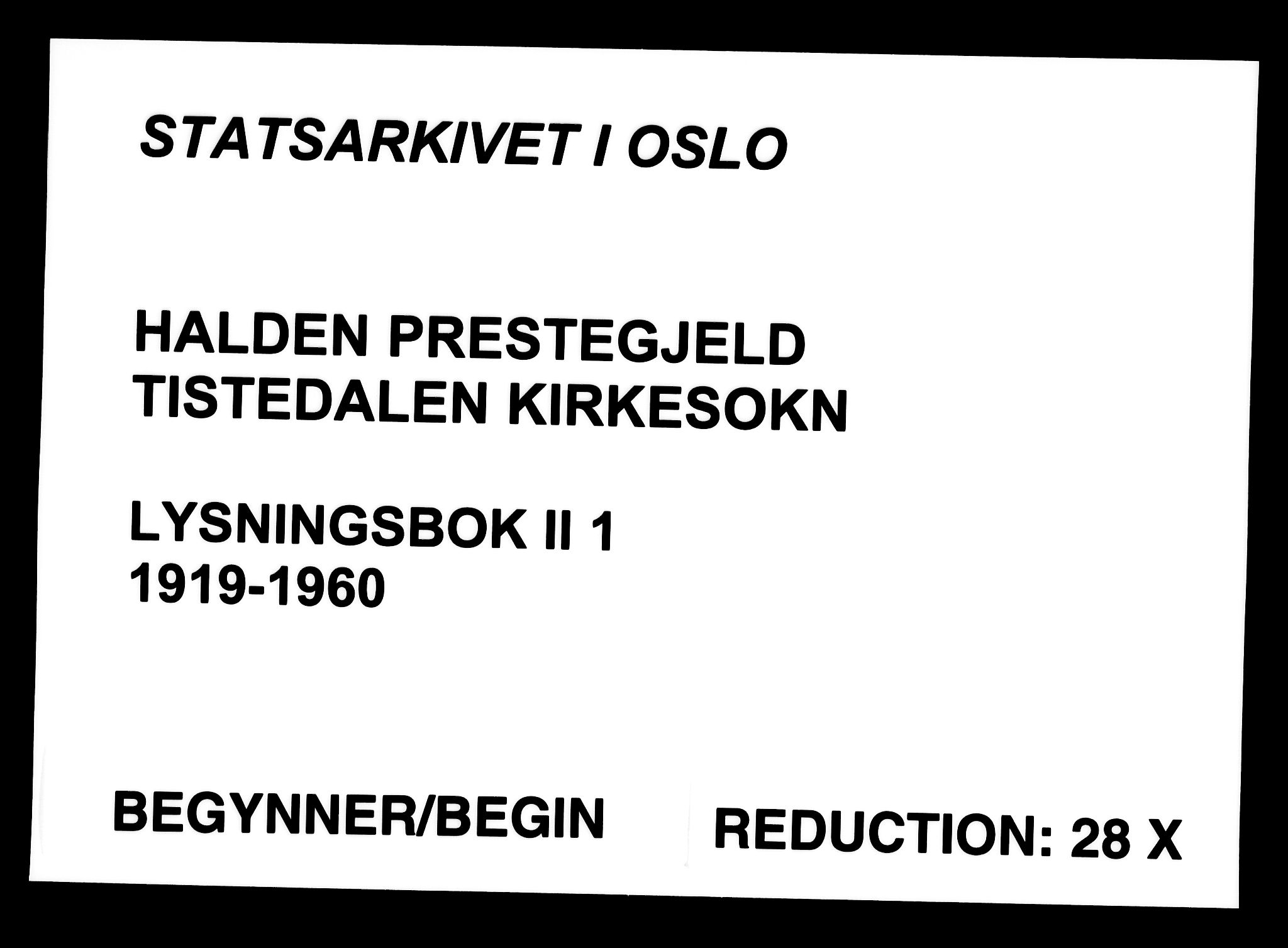 Halden prestekontor Kirkebøker, SAO/A-10909/H/Hb/L0001: Banns register no. II 1, 1919-1960