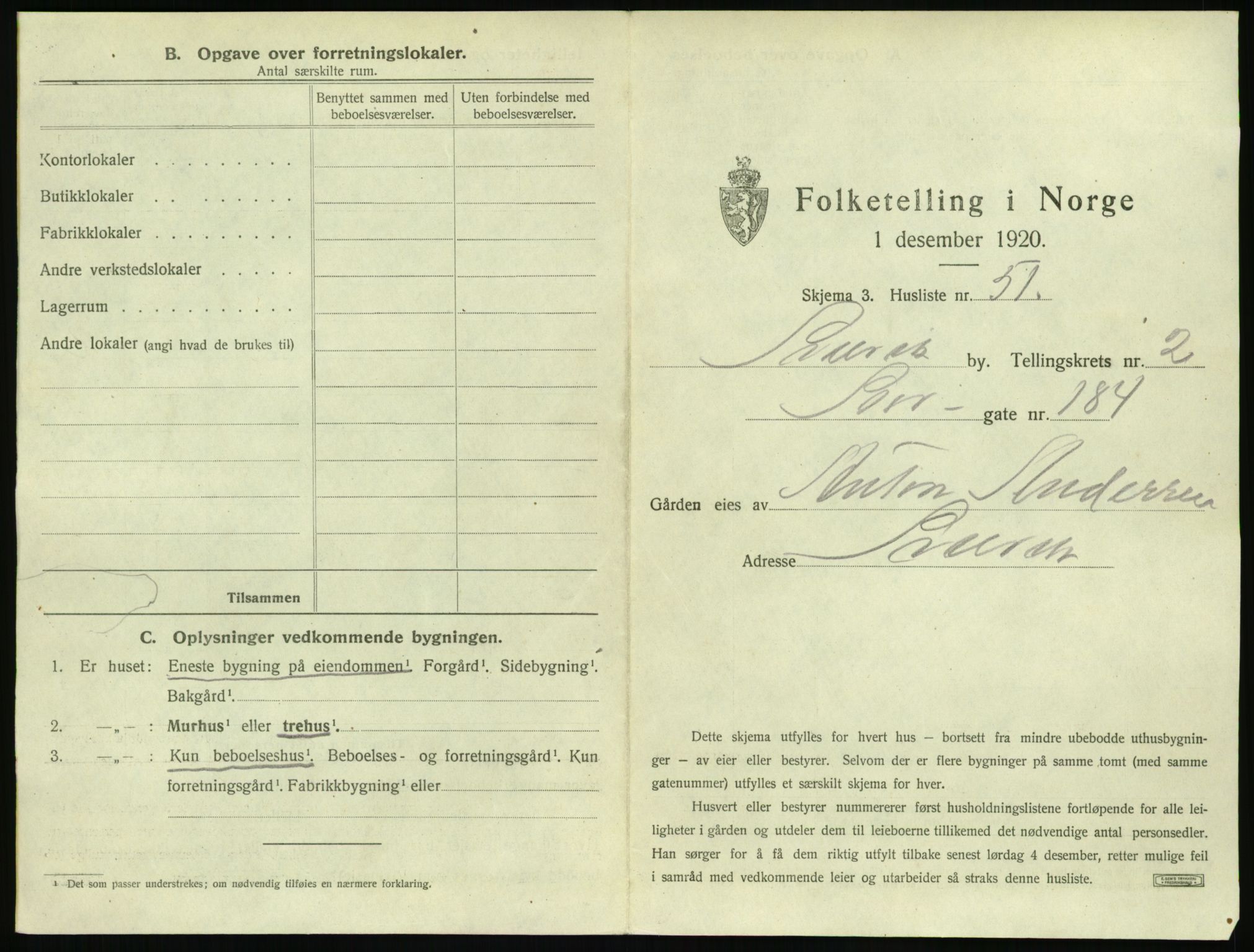 SAKO, 1920 census for Svelvik, 1920, p. 377