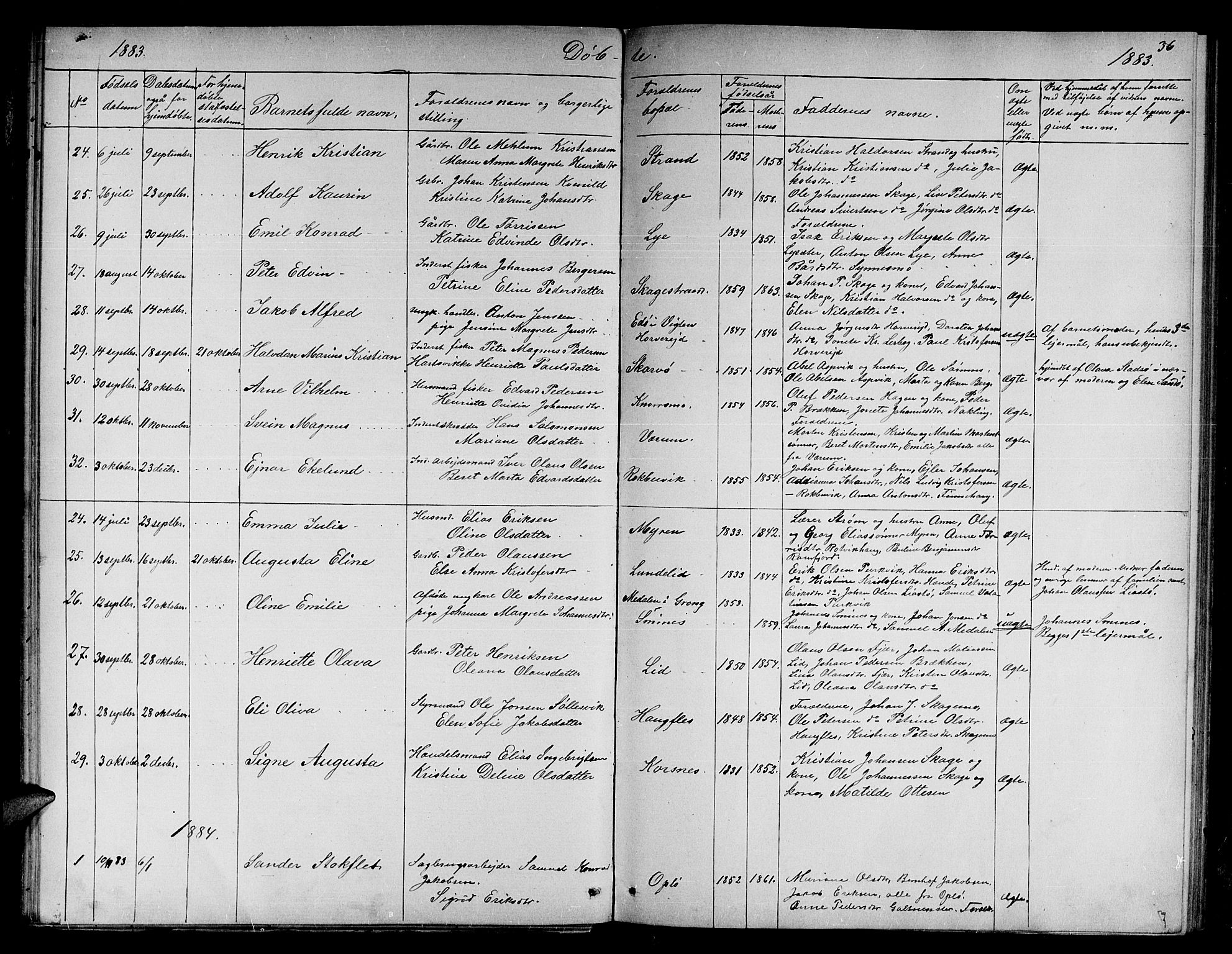 Ministerialprotokoller, klokkerbøker og fødselsregistre - Nord-Trøndelag, SAT/A-1458/780/L0650: Parish register (copy) no. 780C02, 1866-1884, p. 36