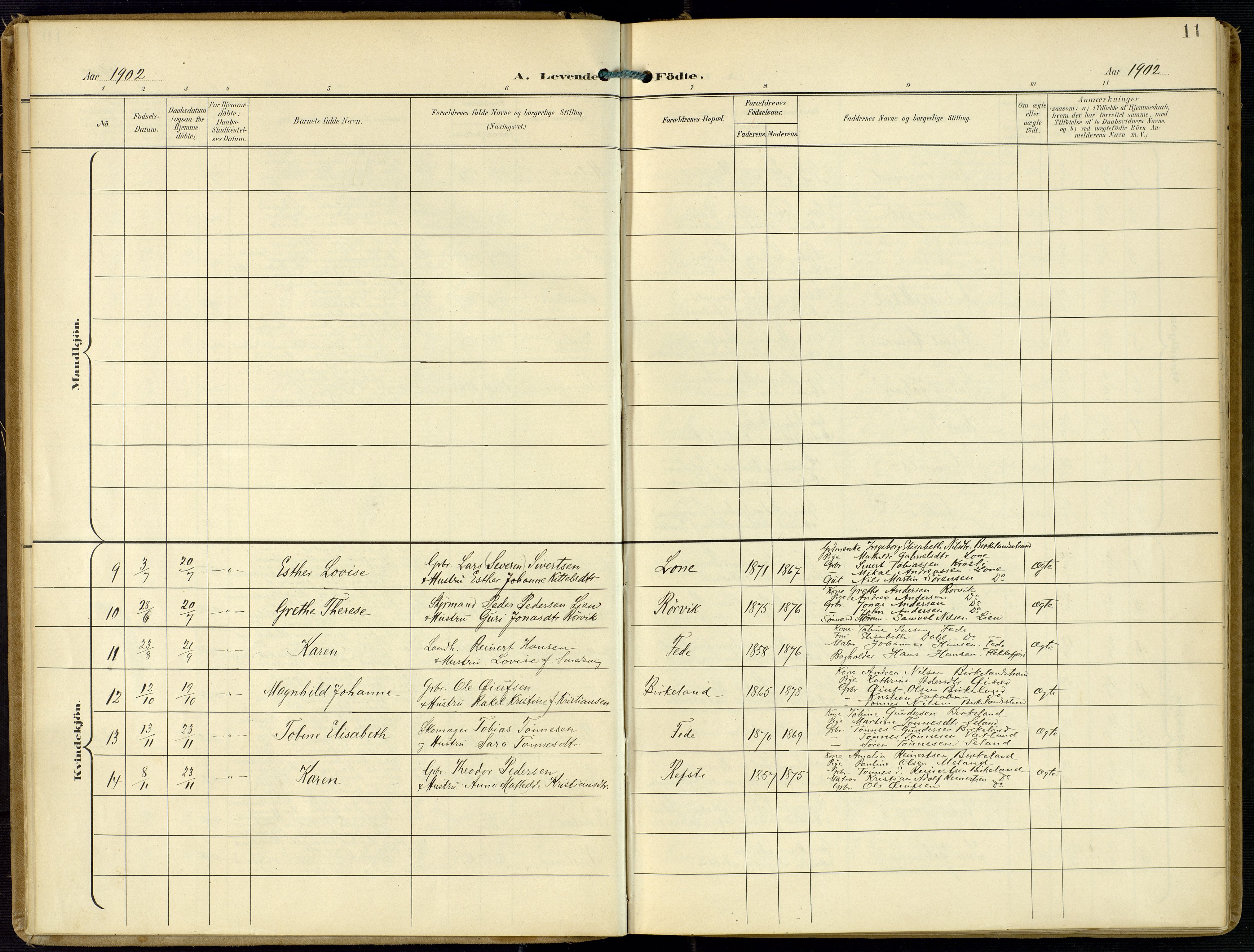 Kvinesdal sokneprestkontor, AV/SAK-1111-0026/F/Fa/Faa/L0005: Parish register (official) no. A 5, 1898-1915, p. 11