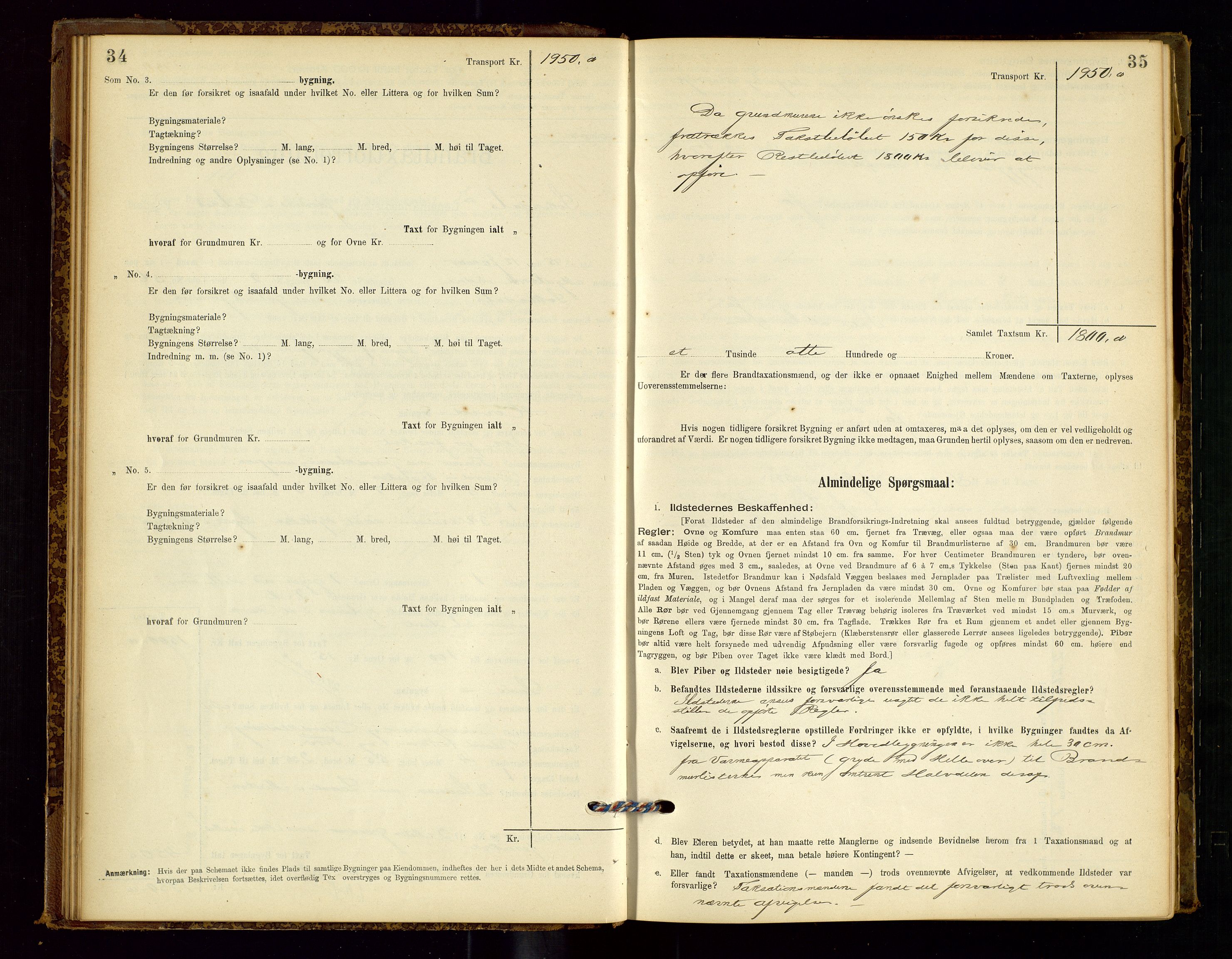 Sokndal lensmannskontor, AV/SAST-A-100417/Gob/L0001: "Brandtaxt-Protokol", 1895-1902, p. 34-35