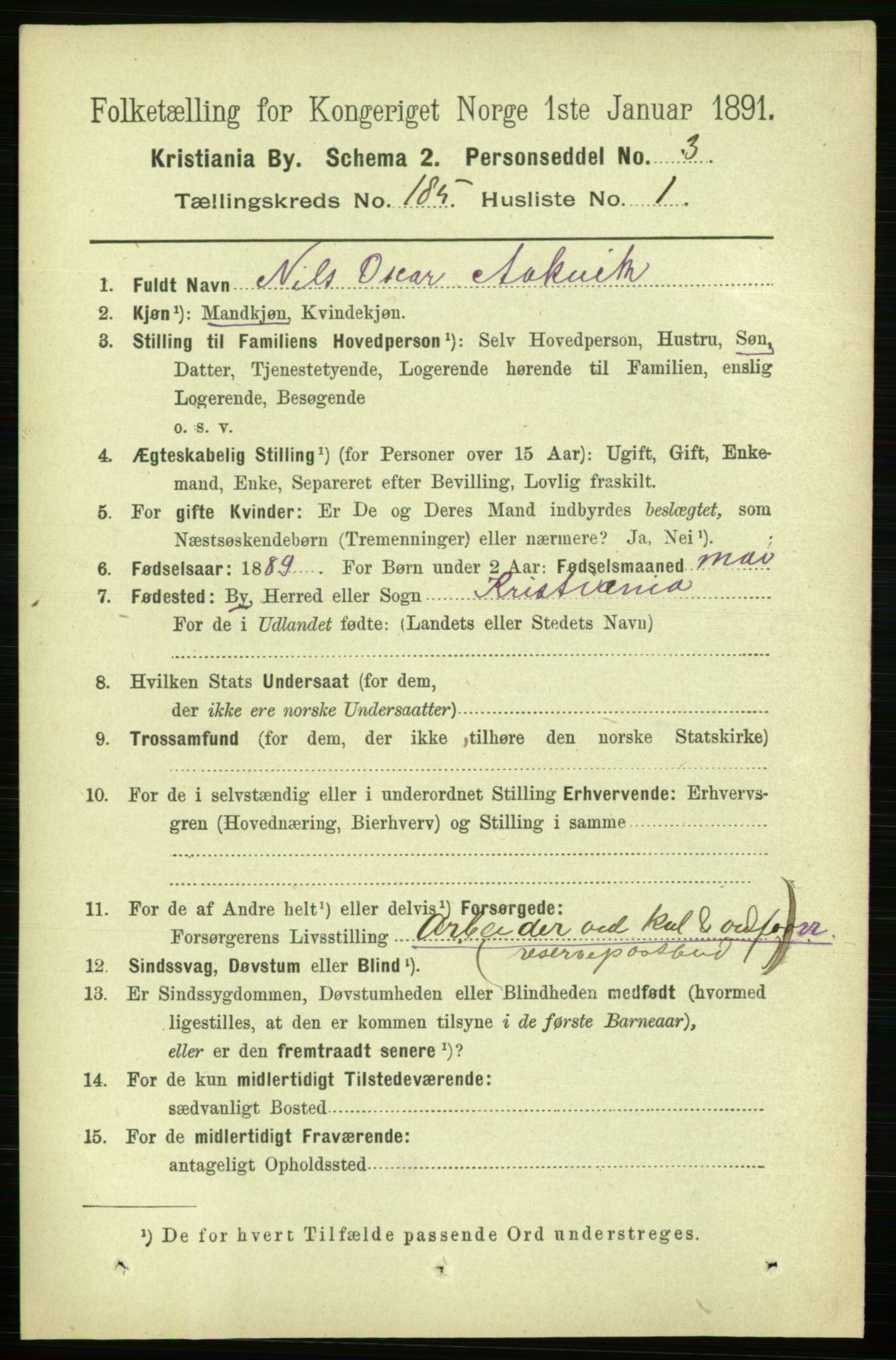 RA, 1891 census for 0301 Kristiania, 1891, p. 110879