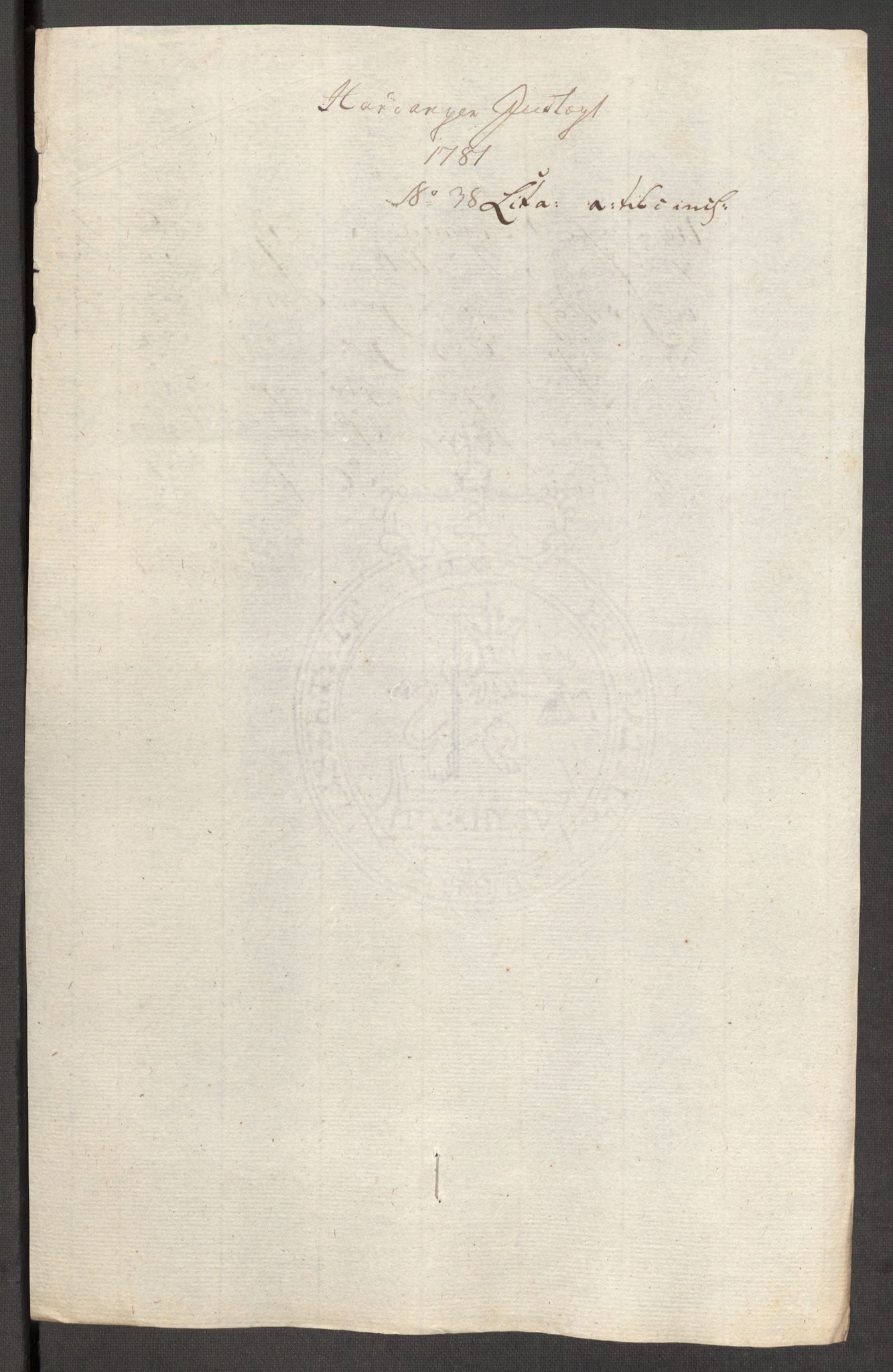 Rentekammeret inntil 1814, Reviderte regnskaper, Fogderegnskap, AV/RA-EA-4092/R48/L3097: Fogderegnskap Sunnhordland og Hardanger, 1781, p. 264