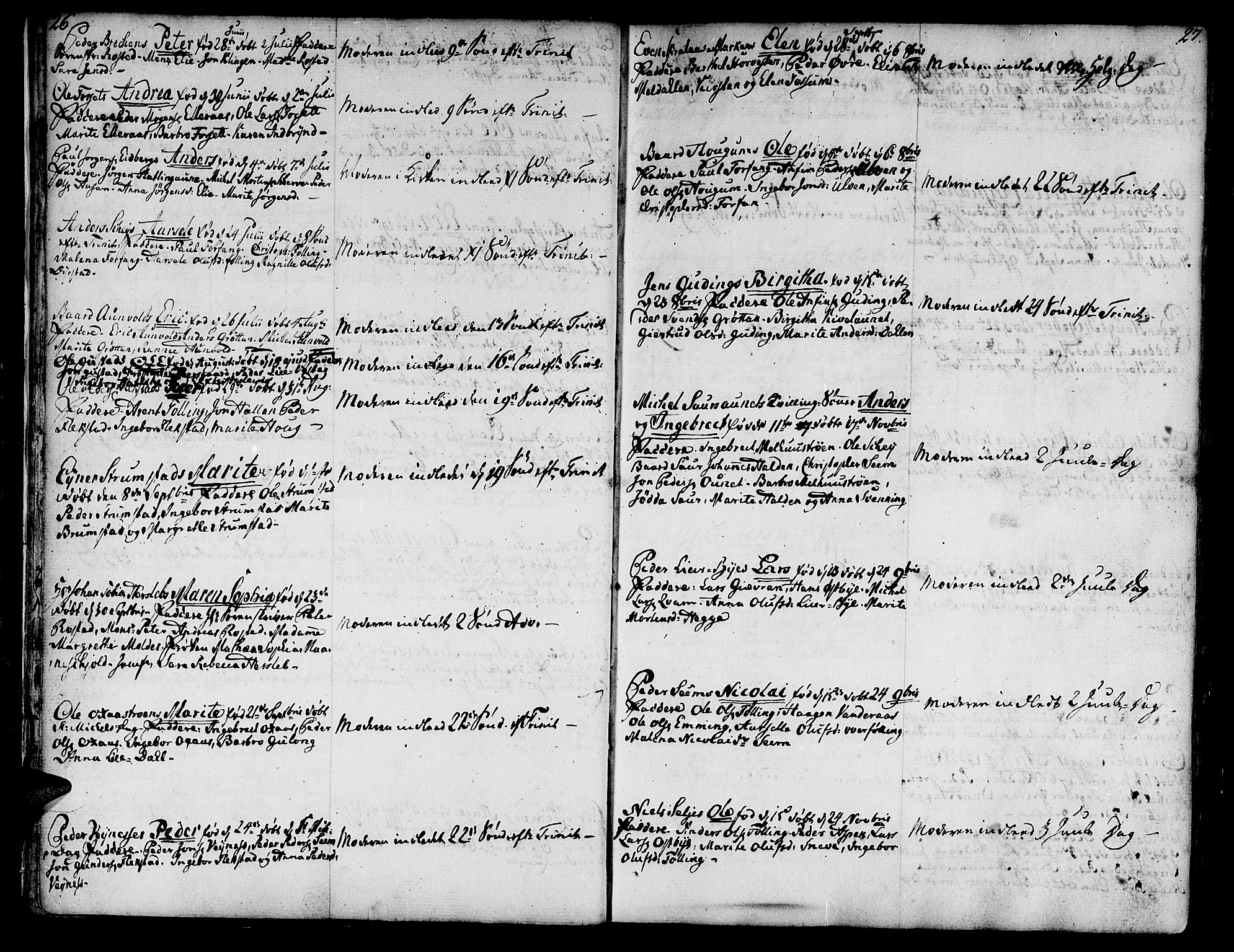 Ministerialprotokoller, klokkerbøker og fødselsregistre - Nord-Trøndelag, SAT/A-1458/746/L0440: Parish register (official) no. 746A02, 1760-1815, p. 26-27