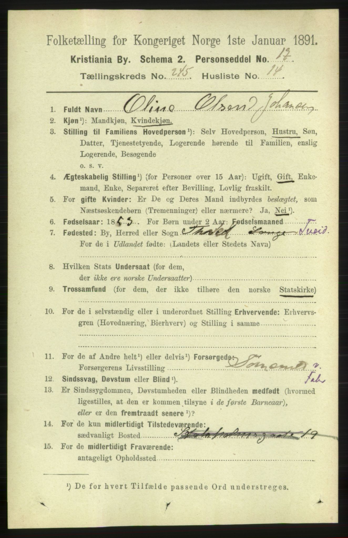 RA, 1891 census for 0301 Kristiania, 1891, p. 149780