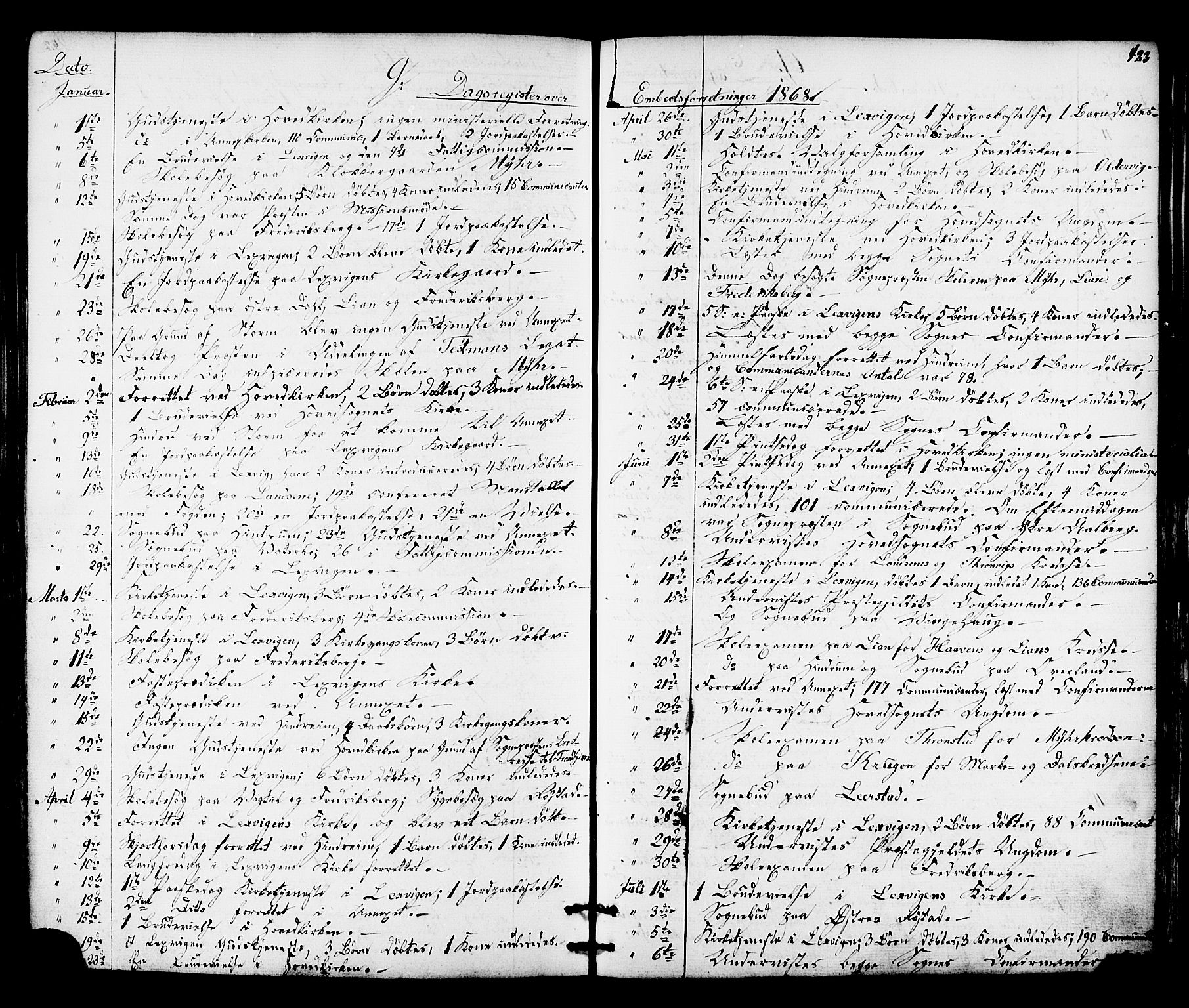 Ministerialprotokoller, klokkerbøker og fødselsregistre - Nord-Trøndelag, SAT/A-1458/701/L0009: Parish register (official) no. 701A09 /1, 1864-1882, p. 423