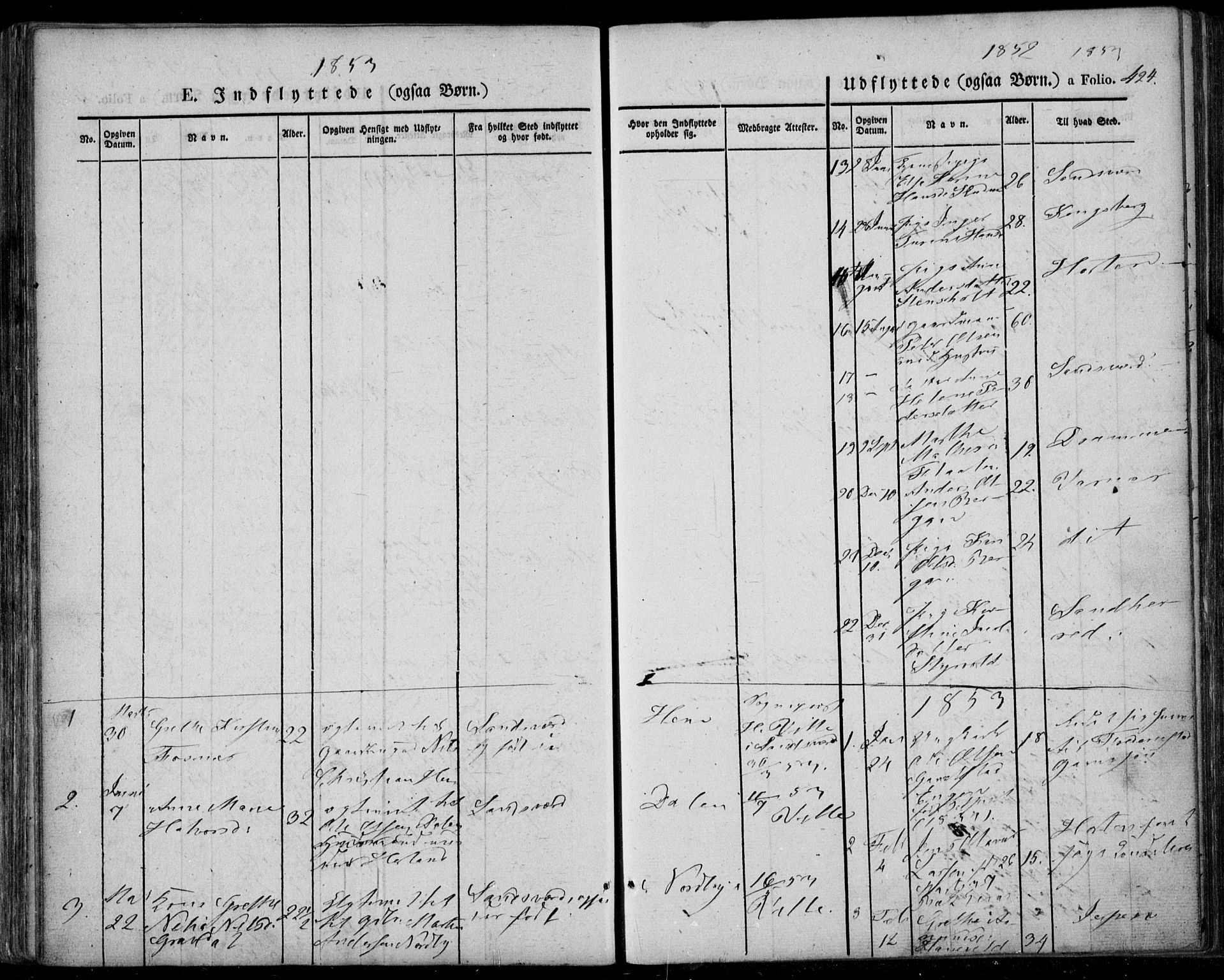 Lardal kirkebøker, AV/SAKO-A-350/F/Fa/L0006: Parish register (official) no. I 6, 1835-1860, p. 424