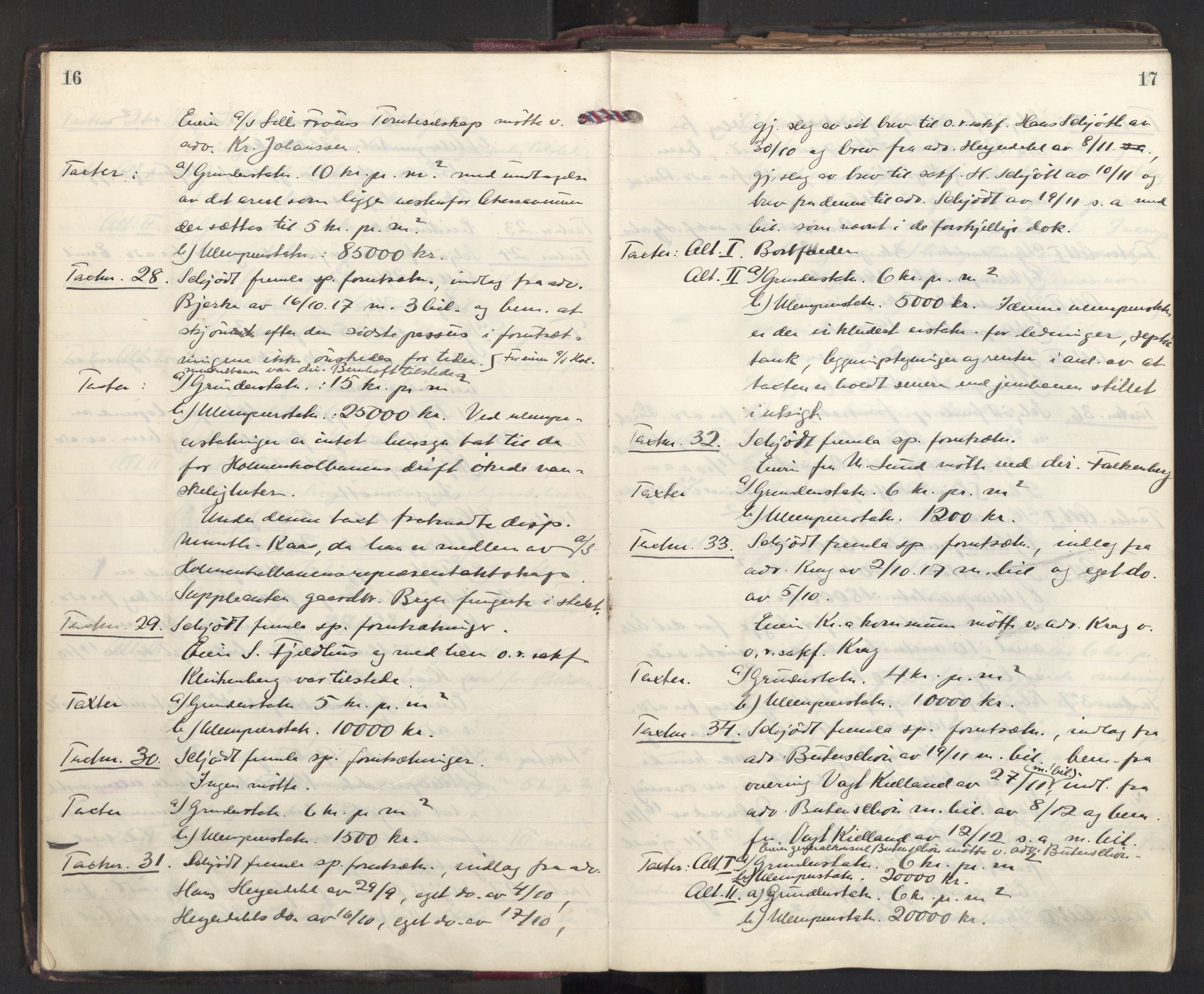 Aker sorenskriveri, AV/SAO-A-10895/F/Fc/Fcb/L0081: Ekstrarettsprotokoll, 1918-1919, p. 16-17