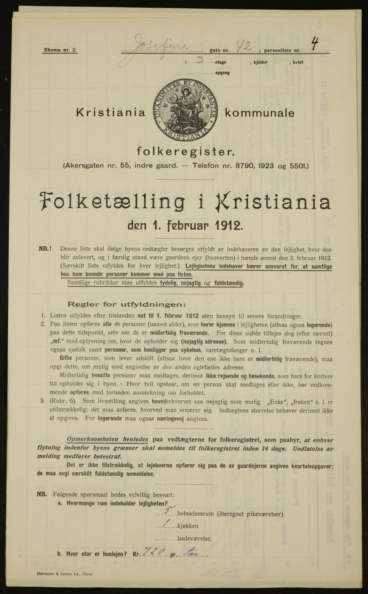 OBA, Municipal Census 1912 for Kristiania, 1912, p. 47914