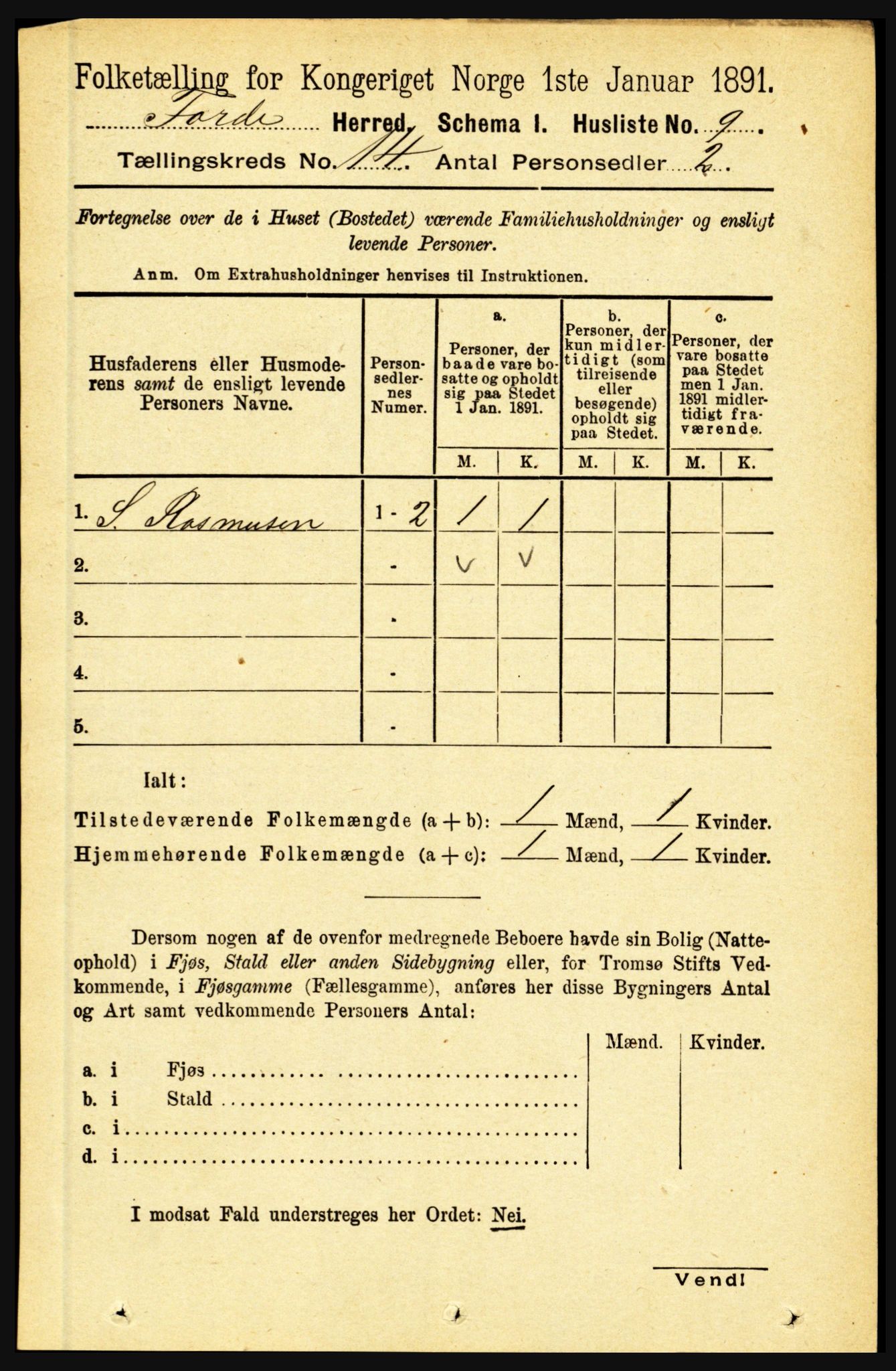 RA, 1891 census for 1432 Førde, 1891, p. 5068