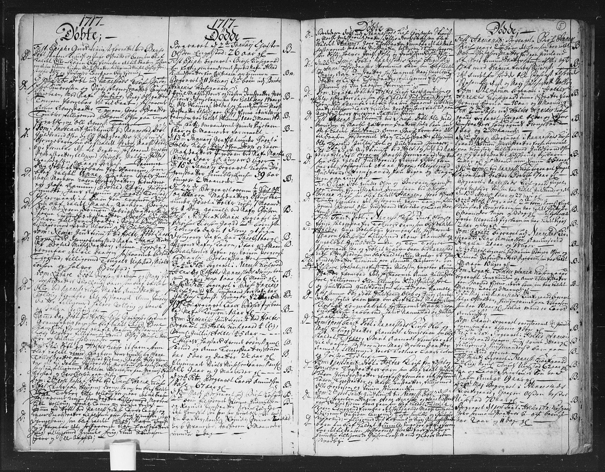 Nannestad prestekontor Kirkebøker, SAO/A-10414a/F/Fa/L0003: Parish register (official) no. I 3, 1716-1729, p. 5