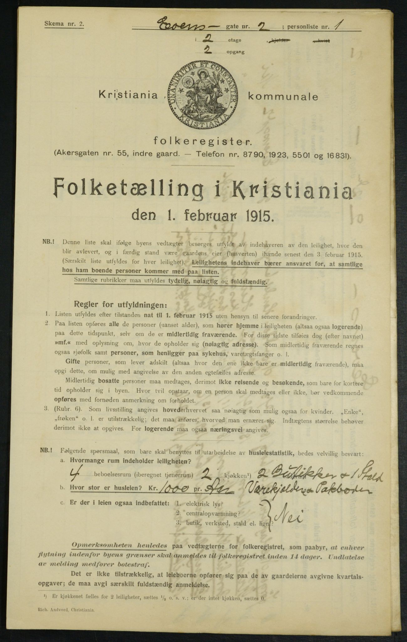 OBA, Municipal Census 1915 for Kristiania, 1915, p. 22441