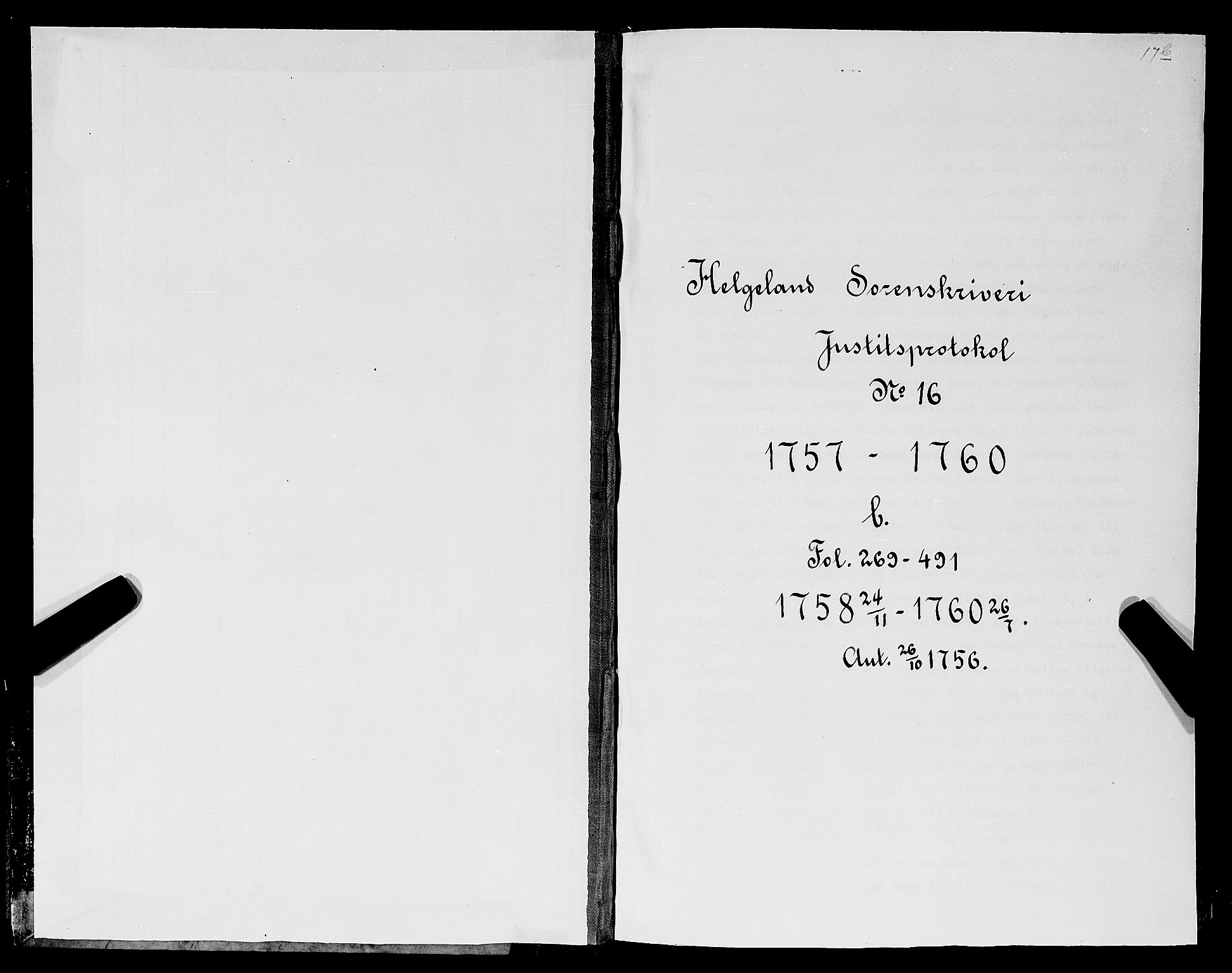 Helgeland sorenskriveri, SAT/A-0004/1/1A/L0018: Tingbok 16B, 1758-1760