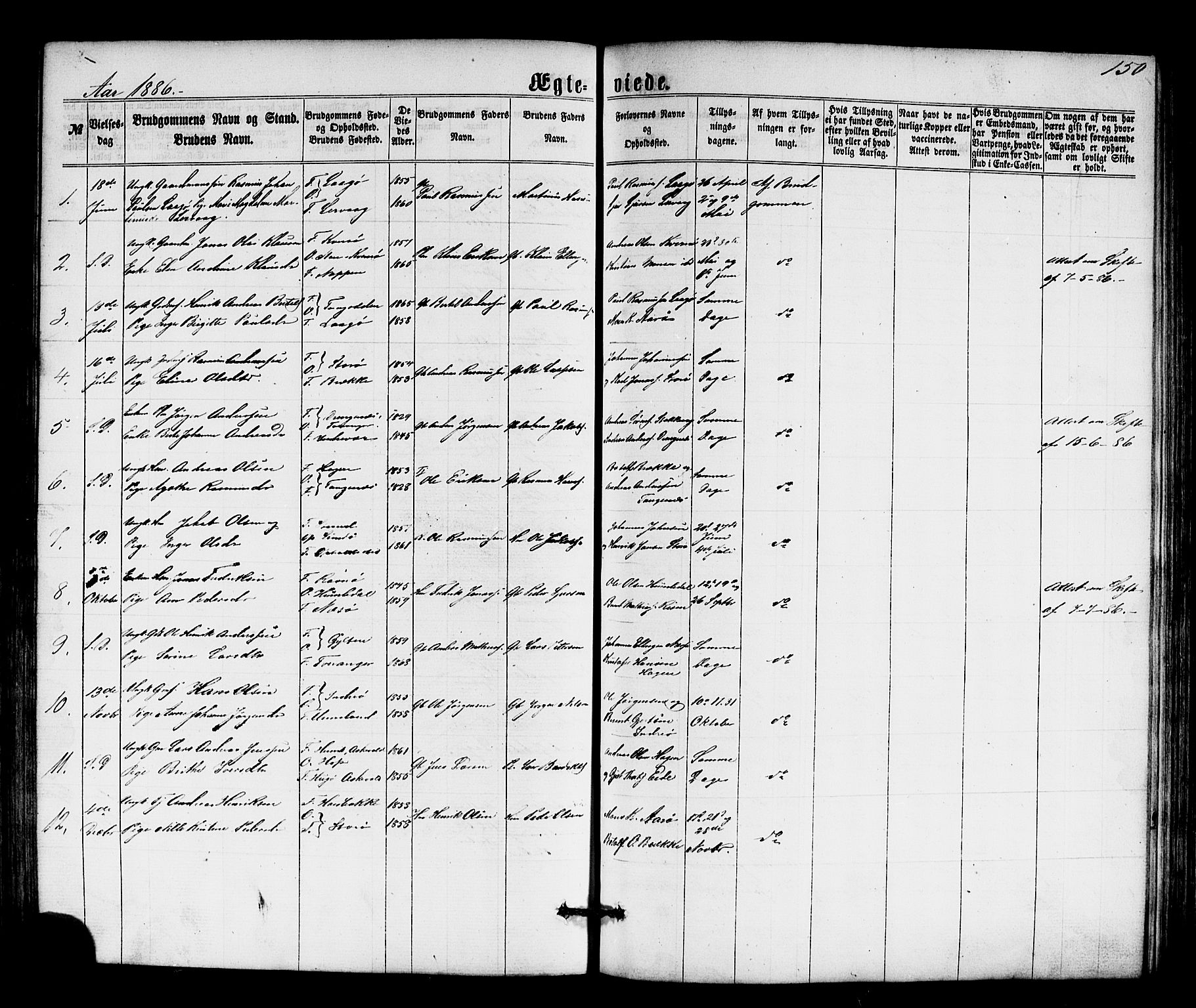 Solund sokneprestembete, AV/SAB-A-81401: Parish register (copy) no. A 1, 1860-1893, p. 150