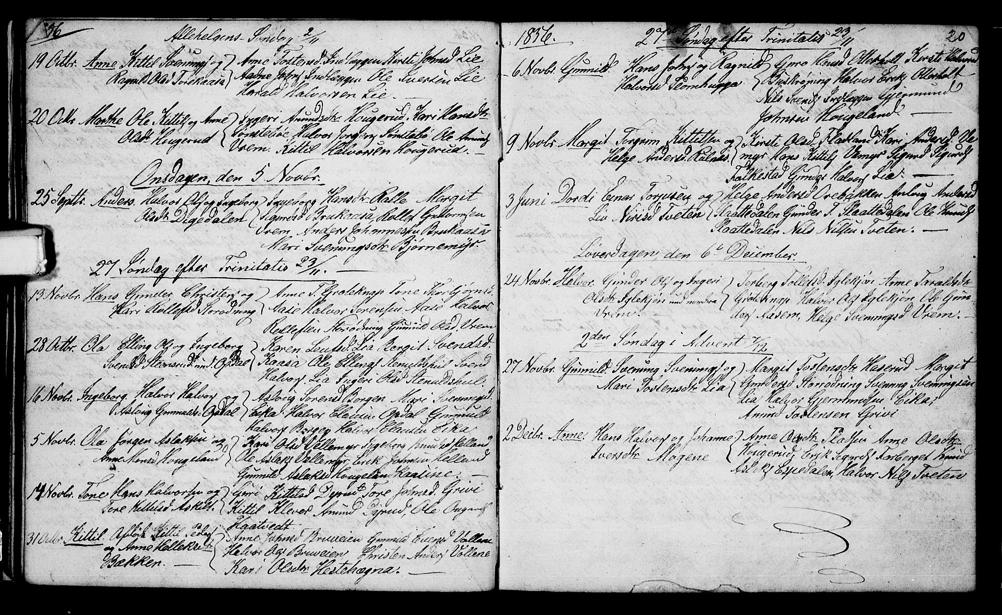 Bø kirkebøker, SAKO/A-257/G/Ga/L0002: Parish register (copy) no. 2, 1853-1866, p. 20