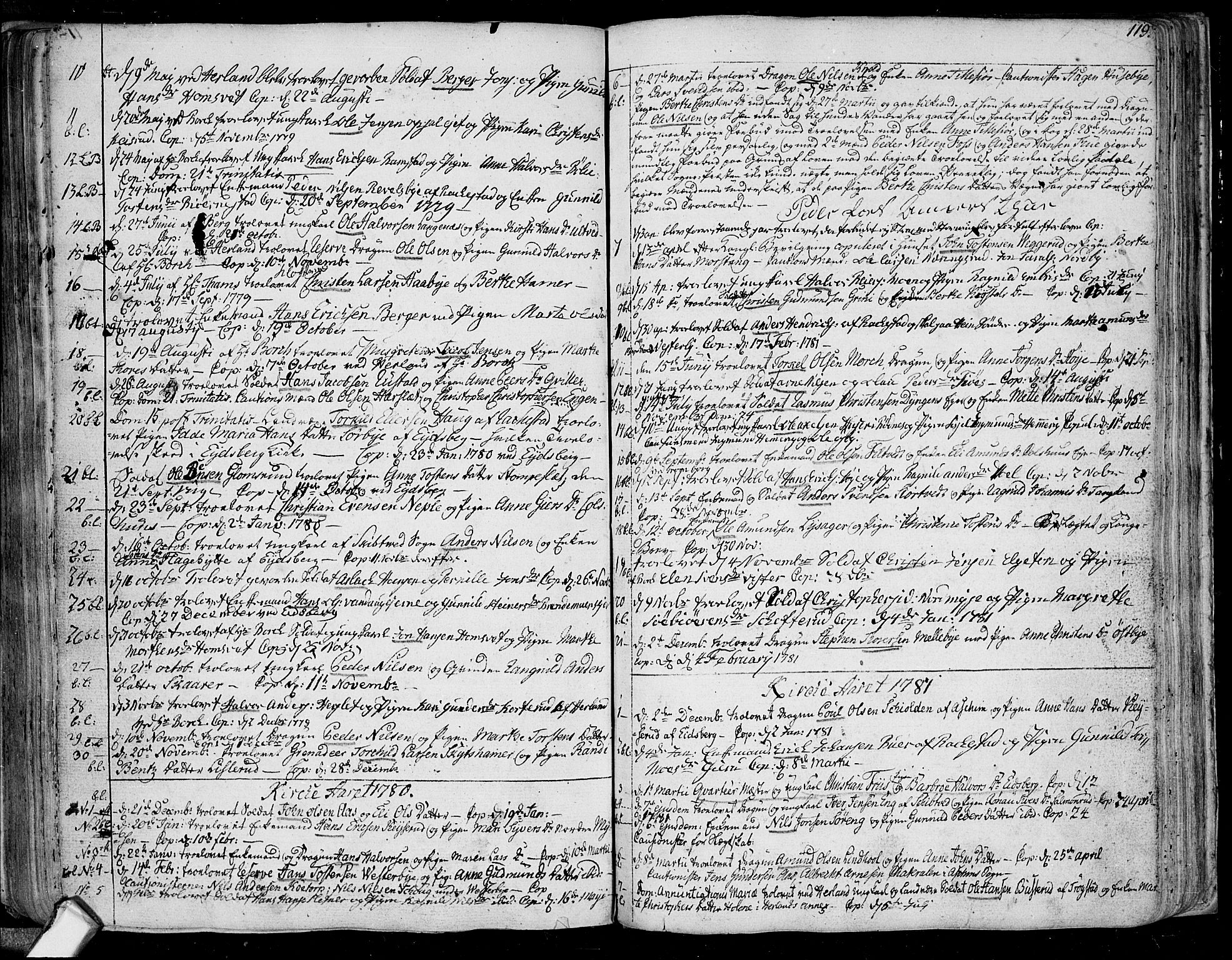 Eidsberg prestekontor Kirkebøker, SAO/A-10905/F/Fa/L0004: Parish register (official) no. I 4, 1759-1788, p. 119
