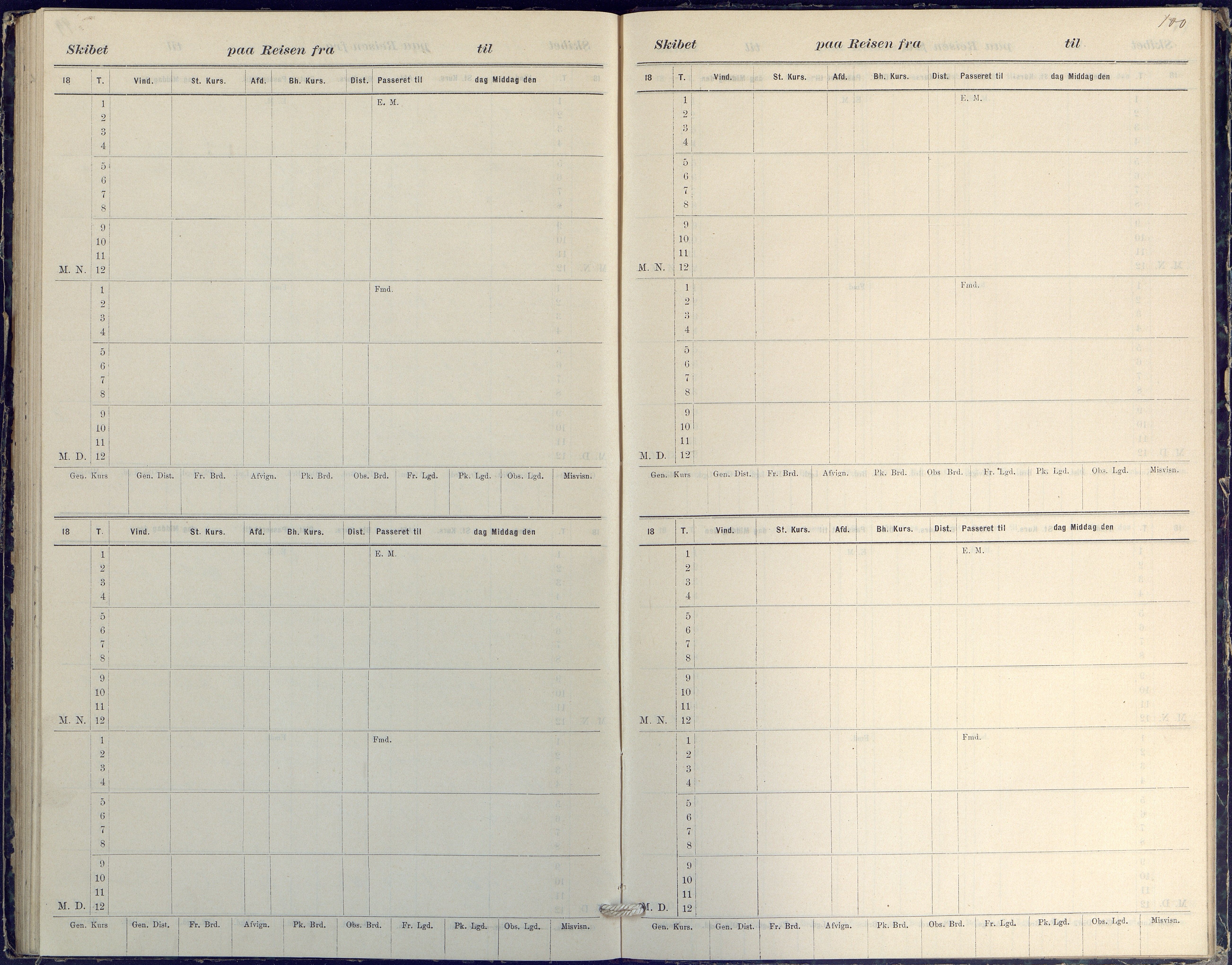 Fartøysarkivet, AAKS/PA-1934/F/L0186/0003: Jotun (bark) / Skipsjournal Jotun 1882-1884, 1882-1884, p. 100