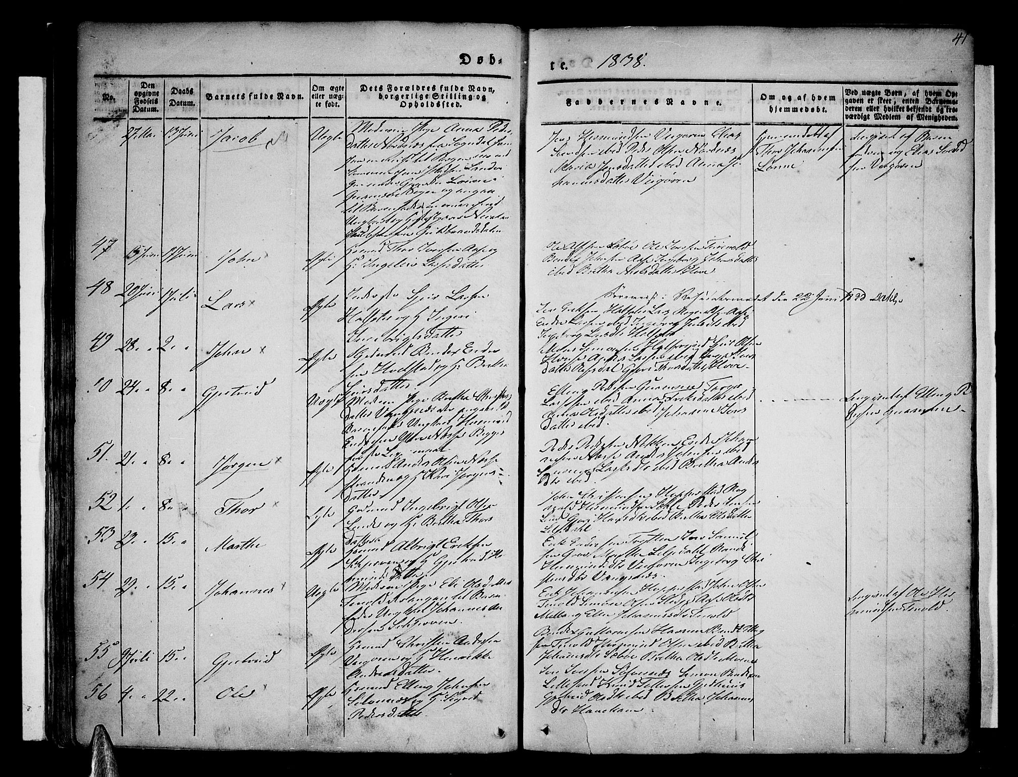 Vik sokneprestembete, SAB/A-81501: Parish register (official) no. A 7, 1831-1845, p. 41