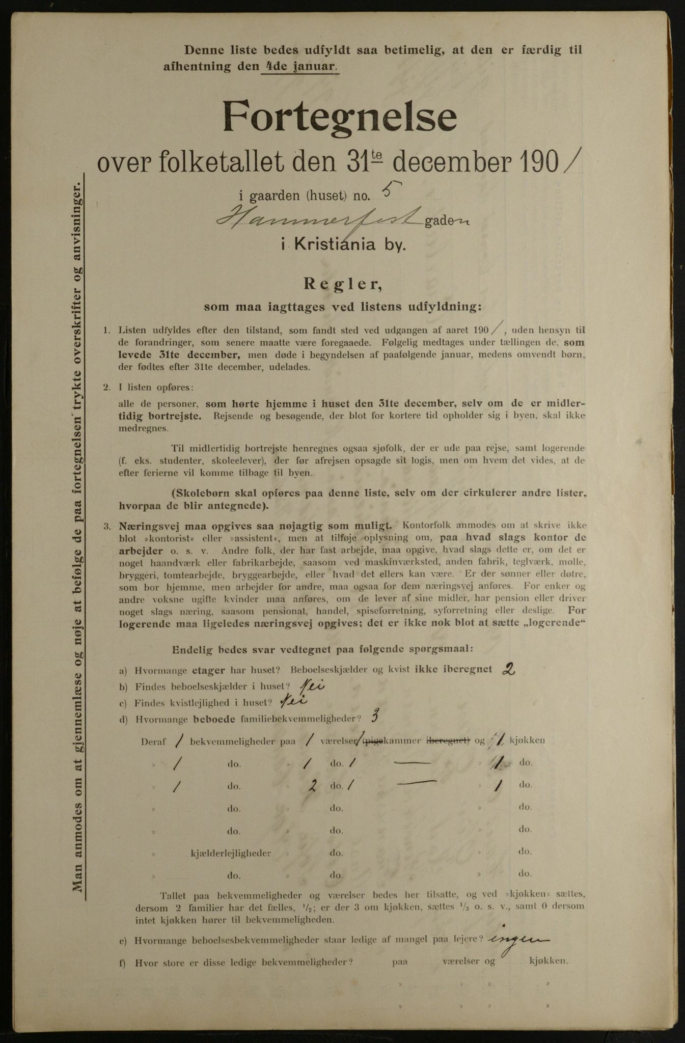 OBA, Municipal Census 1901 for Kristiania, 1901, p. 5522