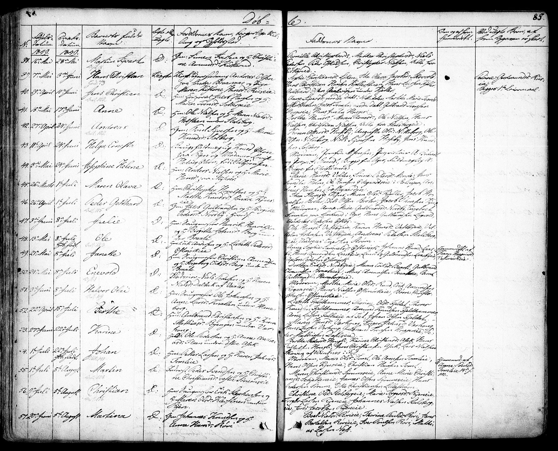 Skedsmo prestekontor Kirkebøker, SAO/A-10033a/F/Fa/L0009: Parish register (official) no. I 9, 1830-1853, p. 85