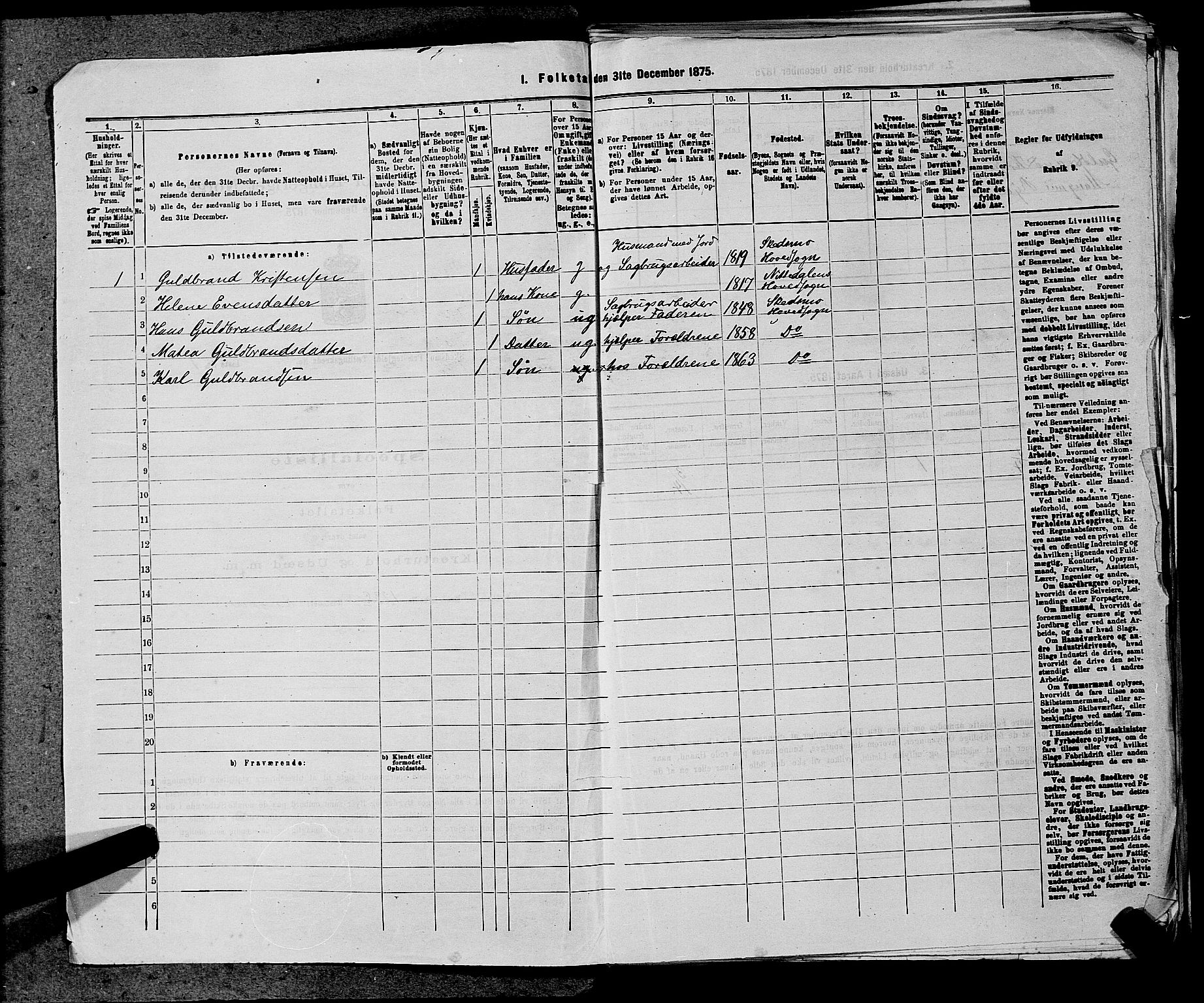 RA, 1875 census for 0231P Skedsmo, 1875, p. 956