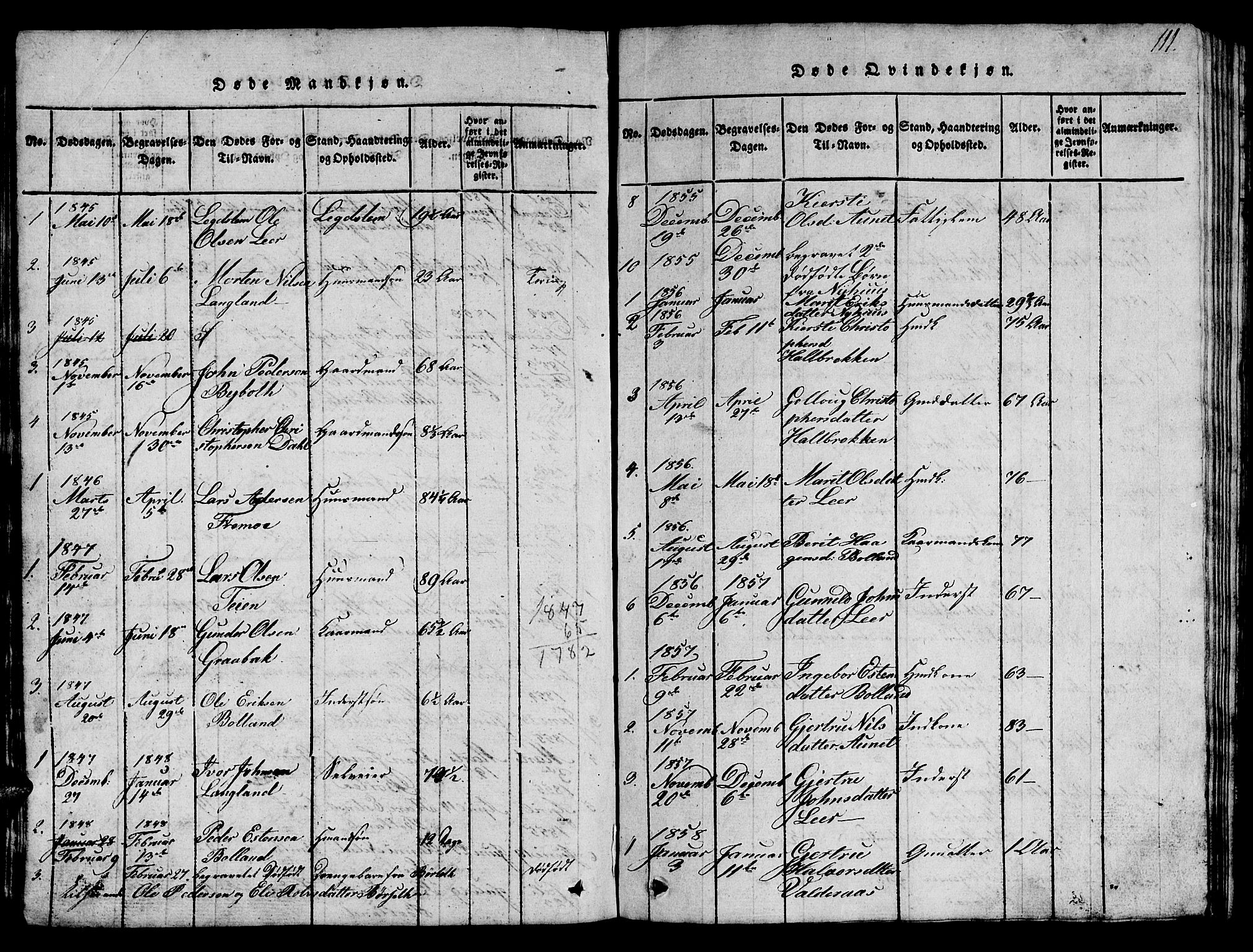 Ministerialprotokoller, klokkerbøker og fødselsregistre - Sør-Trøndelag, SAT/A-1456/693/L1121: Parish register (copy) no. 693C02, 1816-1869, p. 111