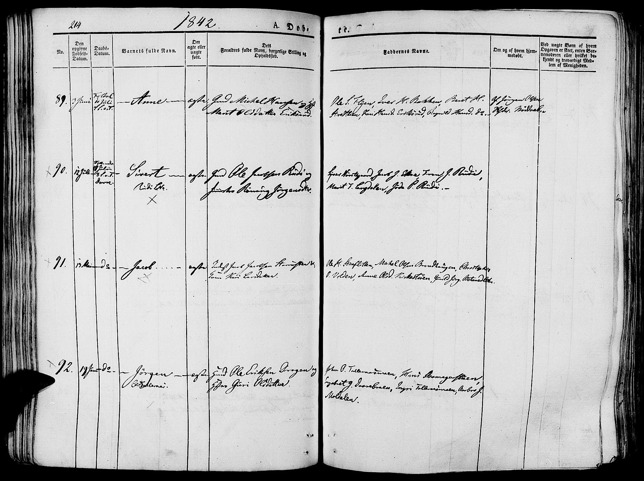 Lesja prestekontor, SAH/PREST-068/H/Ha/Haa/L0005: Parish register (official) no. 5, 1830-1842, p. 214