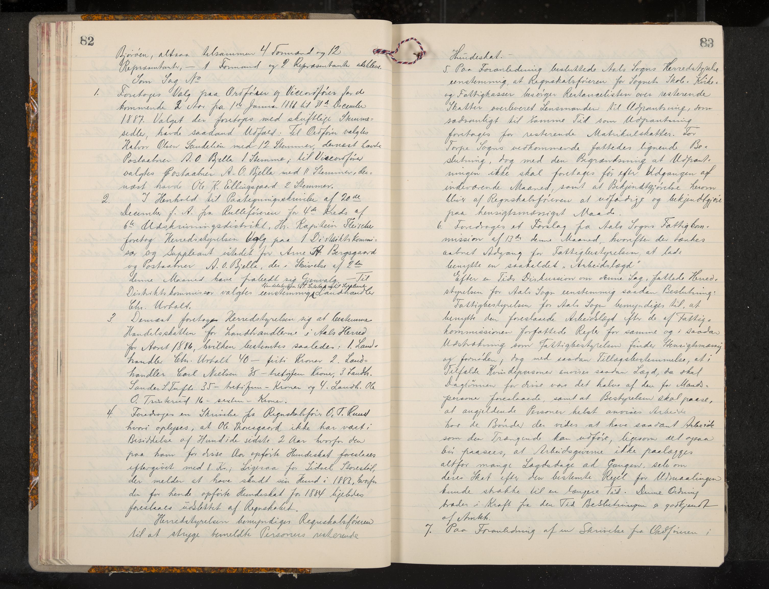 Ål formannskap og sentraladministrasjon, IKAK/0619021/A/Aa/L0004: Utskrift av møtebok, 1881-1901, p. 82-83