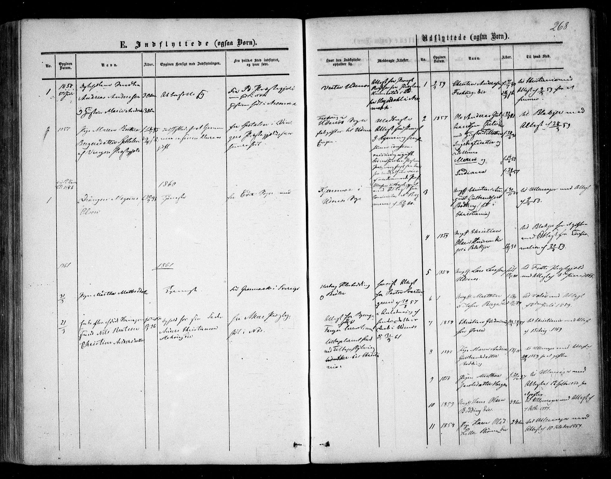 Nes prestekontor Kirkebøker, SAO/A-10410/F/Fc/L0001: Parish register (official) no. III 1, 1859-1882, p. 268