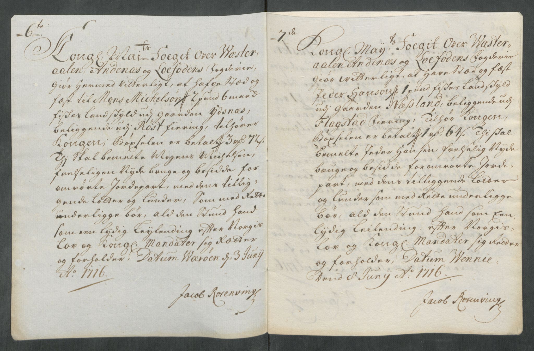 Rentekammeret inntil 1814, Reviderte regnskaper, Fogderegnskap, AV/RA-EA-4092/R67/L4682: Fogderegnskap Vesterålen, Andenes og Lofoten, 1716, p. 196