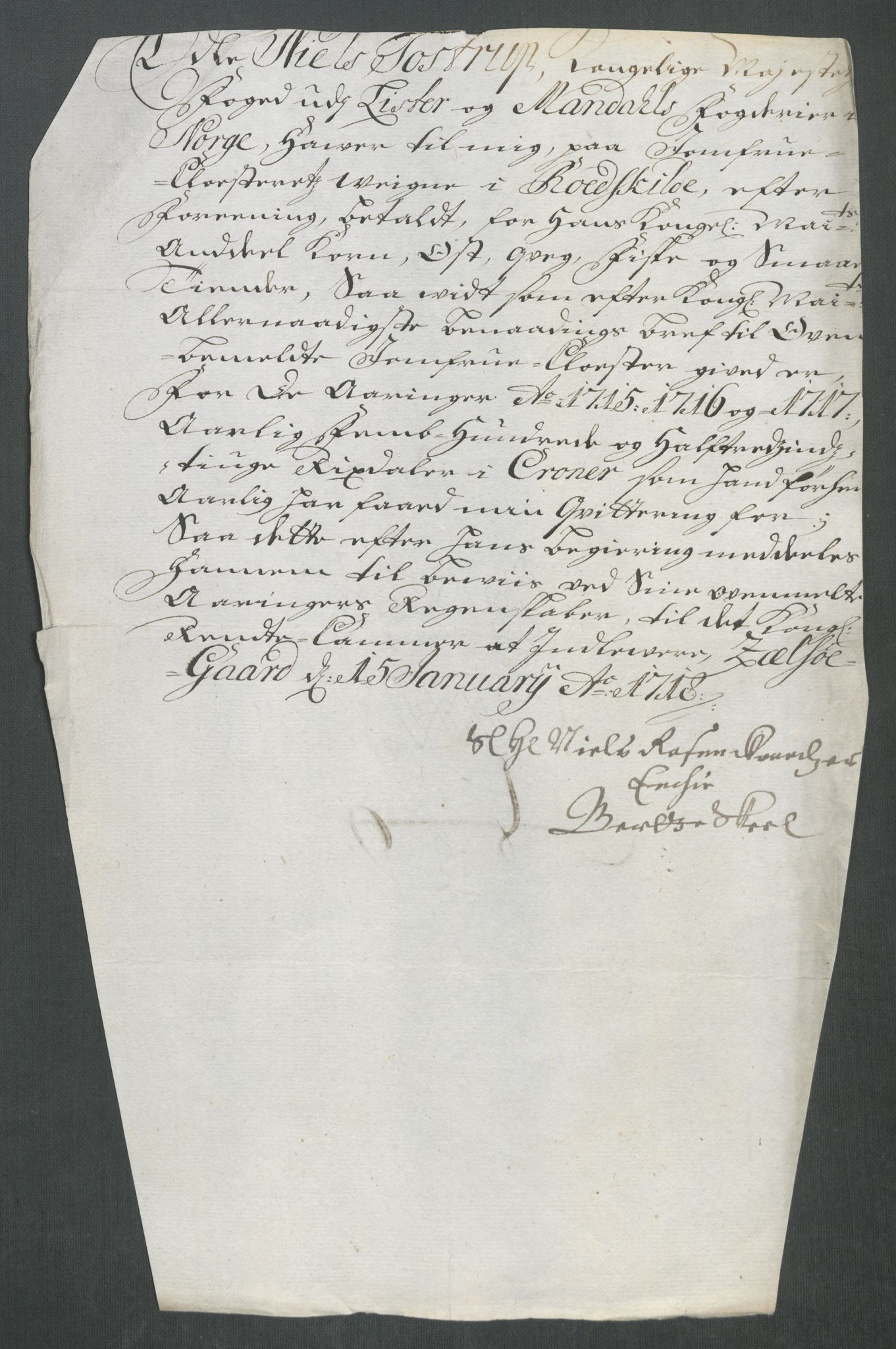 Rentekammeret inntil 1814, Reviderte regnskaper, Fogderegnskap, AV/RA-EA-4092/R43/L2561: Fogderegnskap Lista og Mandal, 1717, p. 485