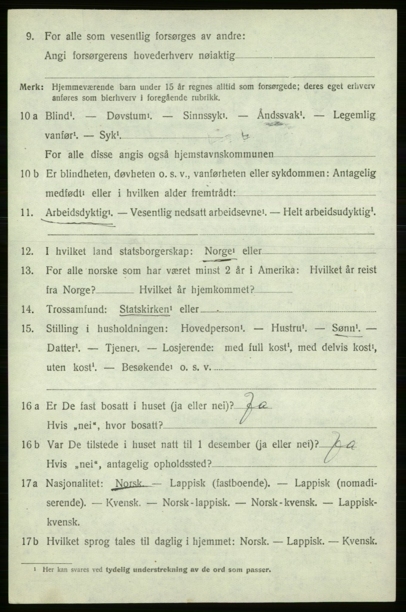 SATØ, 1920 census for Loppa, 1920, p. 985