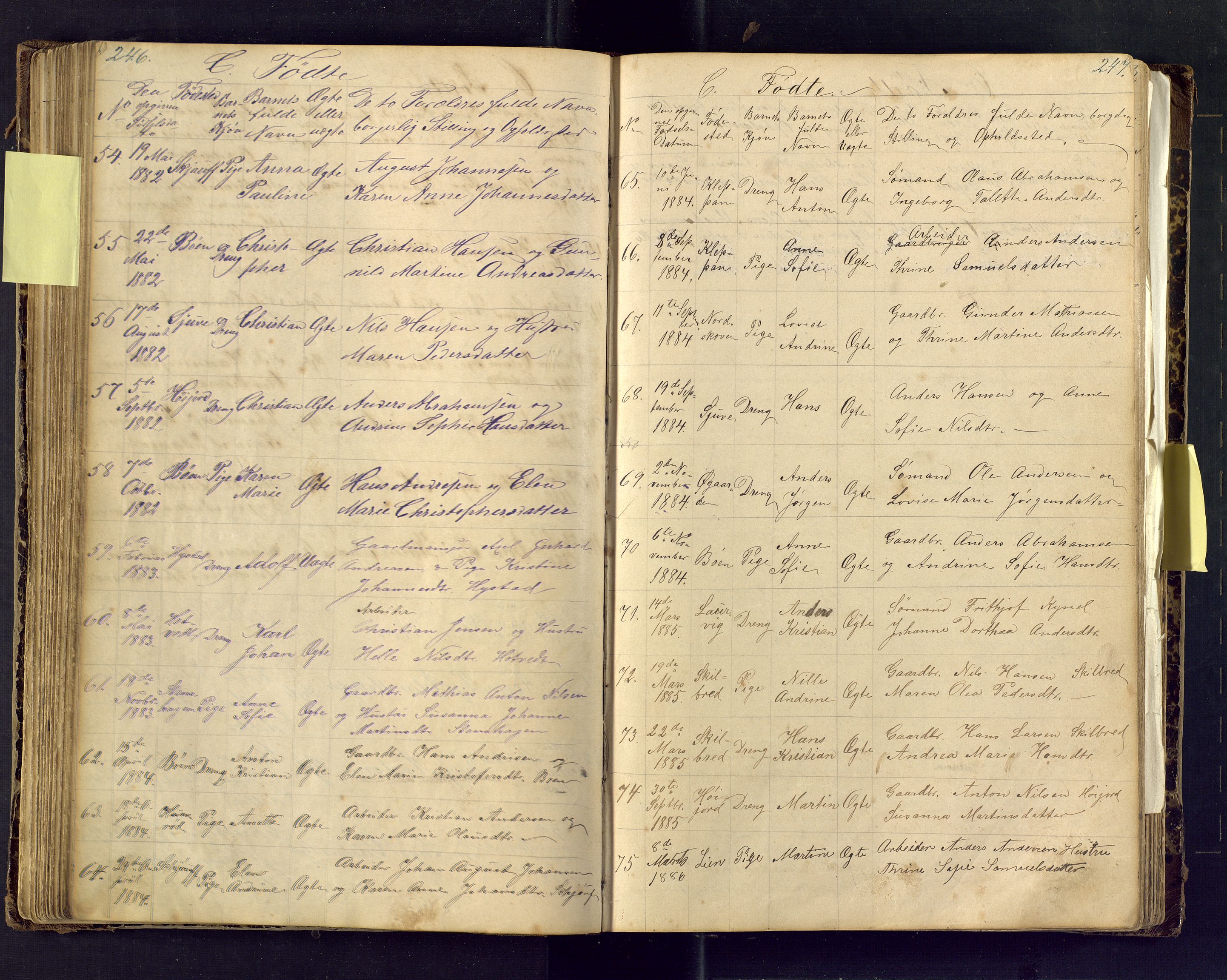 Den evangelisk lutherske frimenighet i Jarlsbergs grevskap med flere steder, AV/SAKO-P-1384/F/Fa/L0001: Dissenter register no. Fa/L0001, 1872-1925, p. 246-247