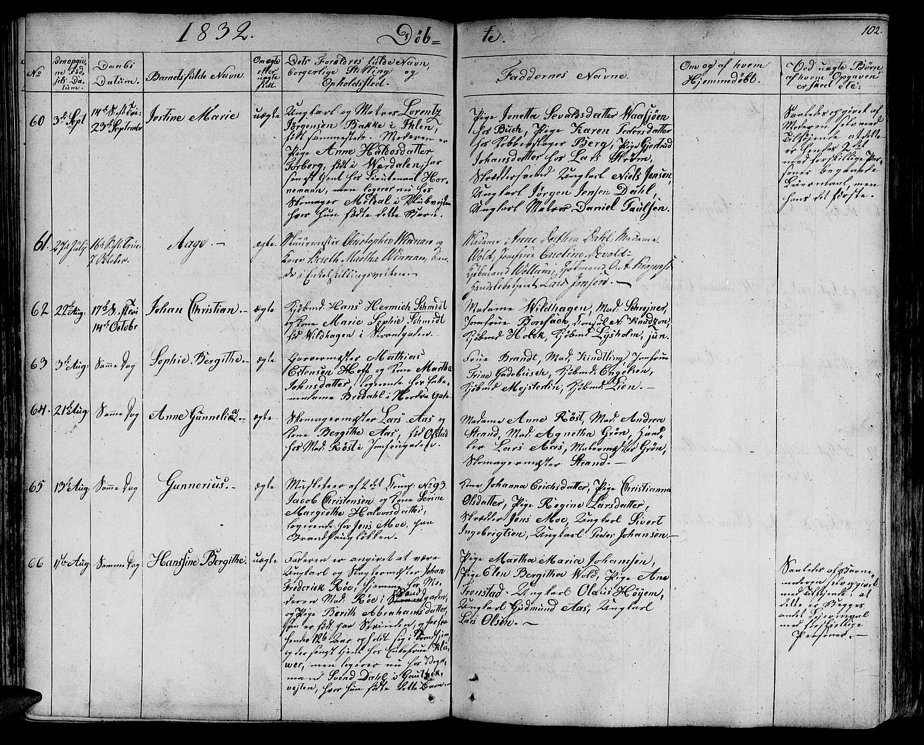 Ministerialprotokoller, klokkerbøker og fødselsregistre - Sør-Trøndelag, SAT/A-1456/602/L0108: Parish register (official) no. 602A06, 1821-1839, p. 102