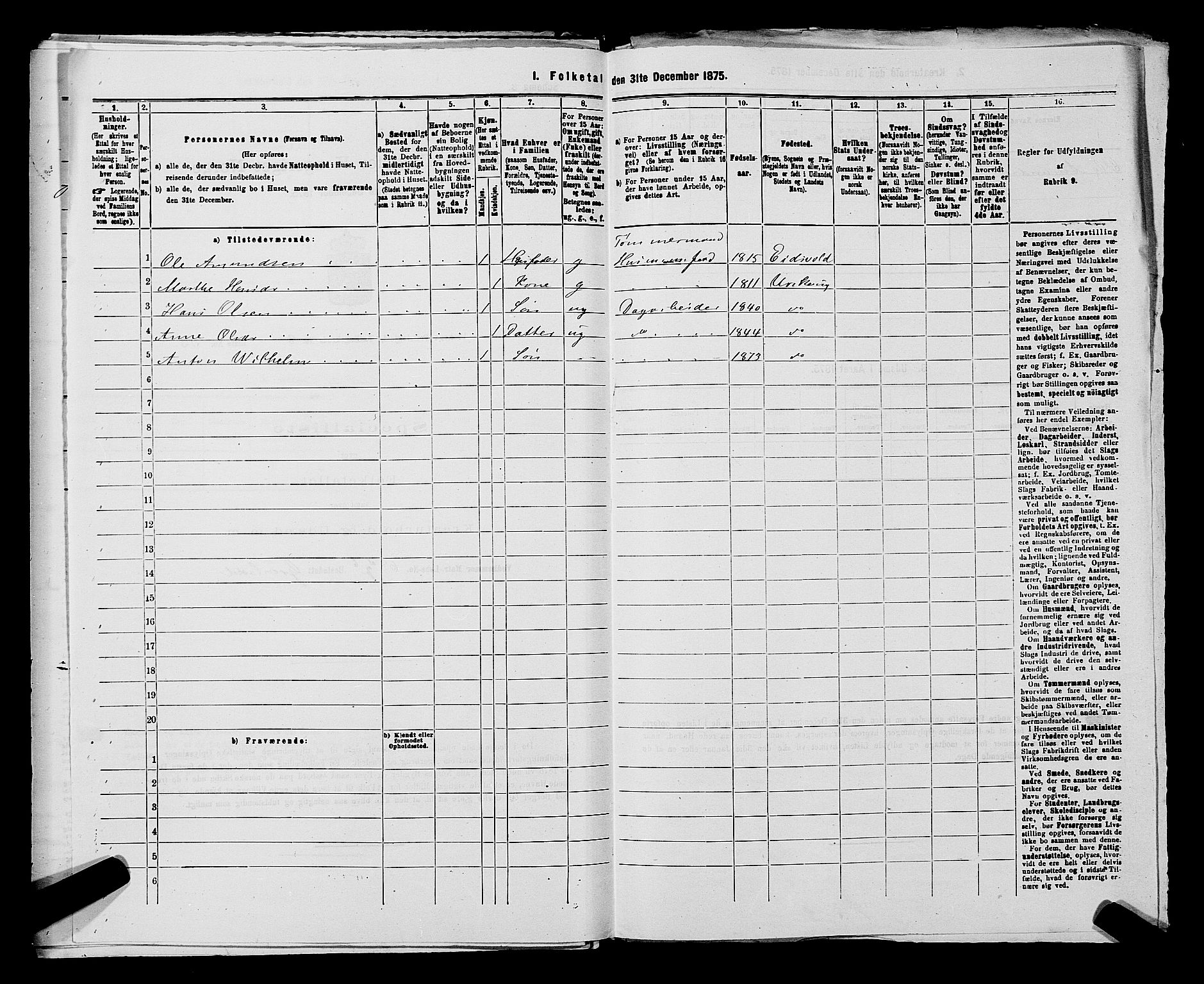 RA, 1875 census for 0224P Aurskog, 1875, p. 827