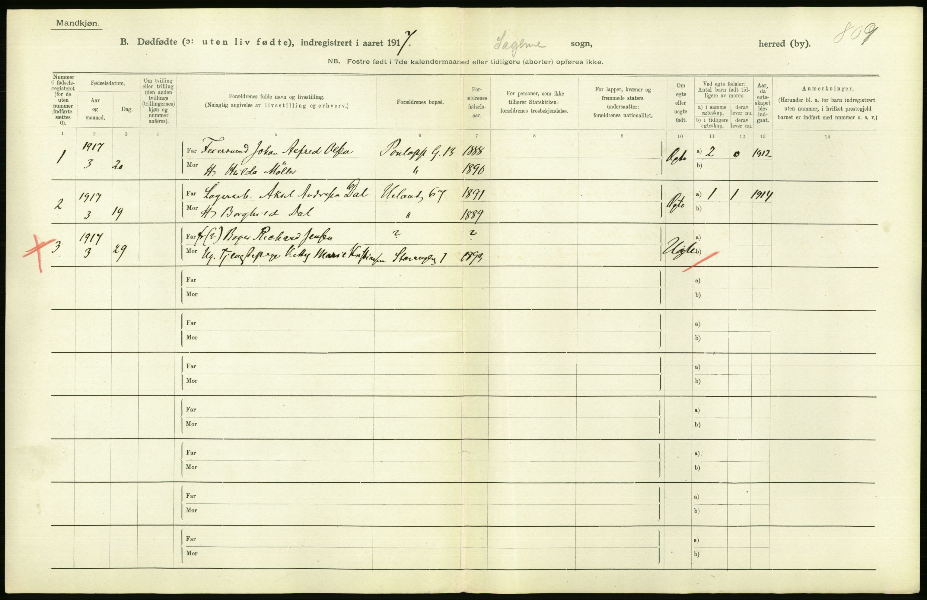 Statistisk sentralbyrå, Sosiodemografiske emner, Befolkning, RA/S-2228/D/Df/Dfb/Dfbg/L0011: Kristiania: Døde, dødfødte., 1917, p. 530