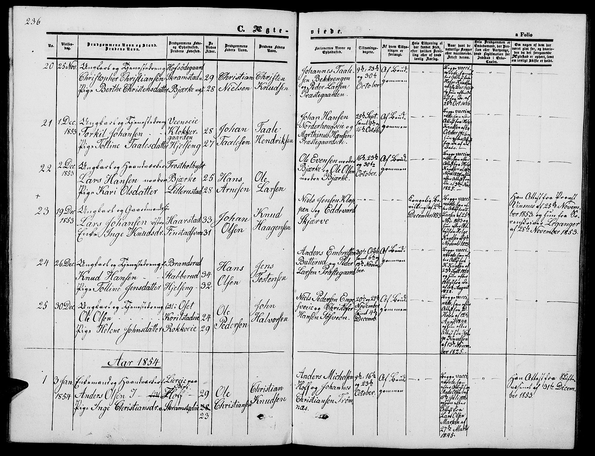 Løten prestekontor, AV/SAH-PREST-022/L/La/L0003: Parish register (copy) no. 3, 1850-1862, p. 236