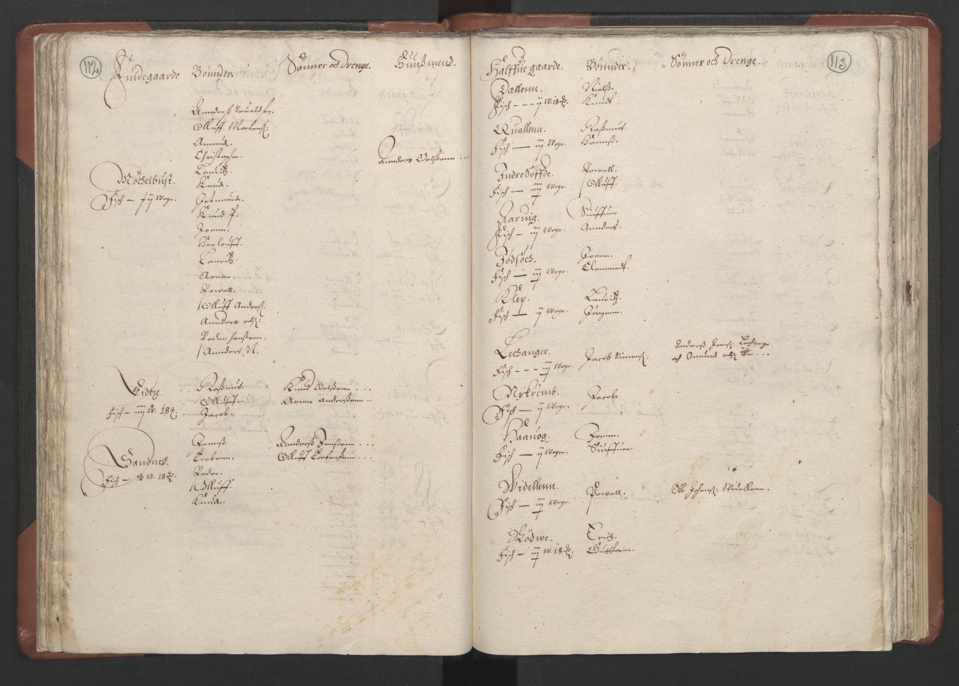 RA, Bailiff's Census 1664-1666, no. 16: Romsdal fogderi and Sunnmøre fogderi, 1664-1665, p. 112-113