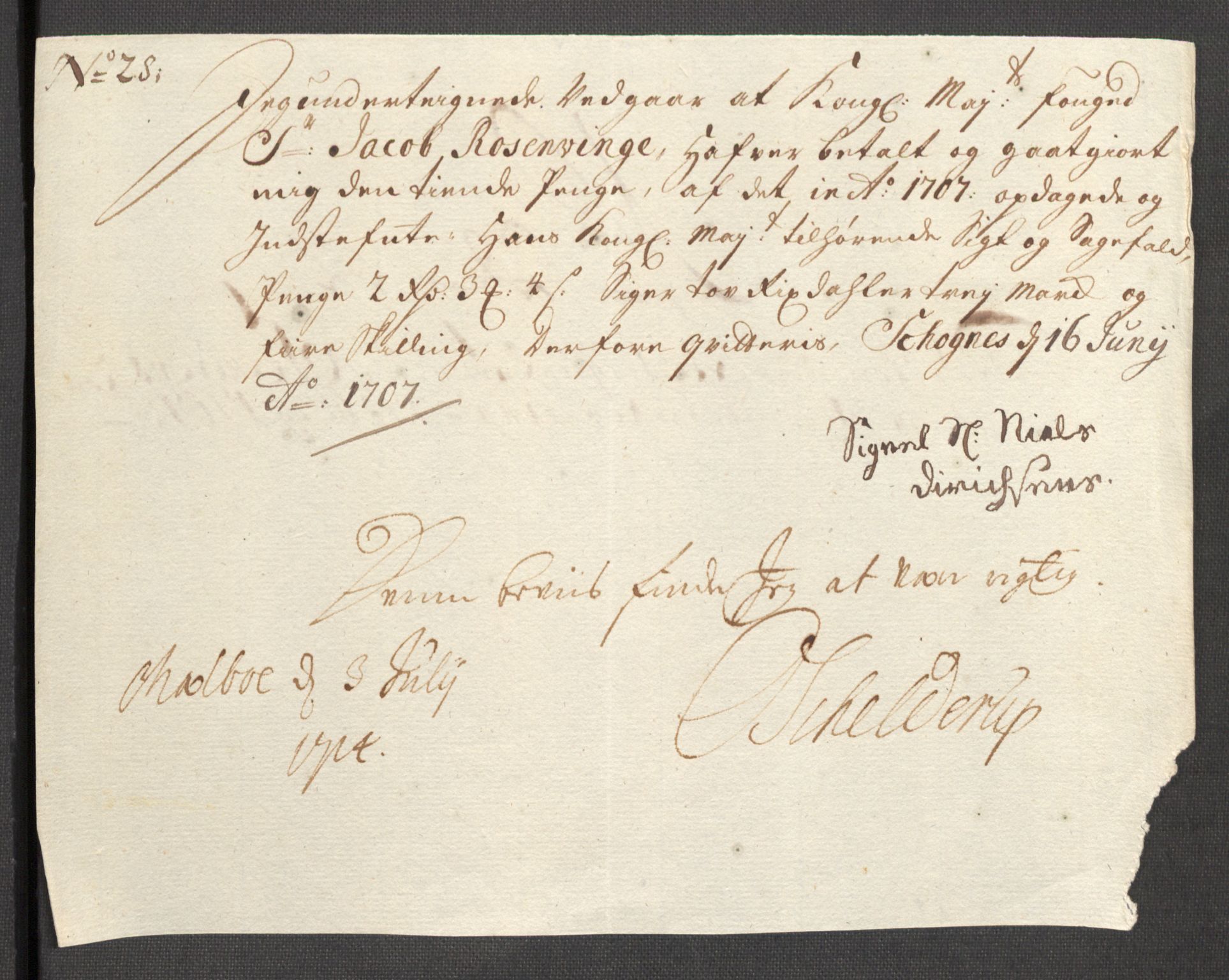 Rentekammeret inntil 1814, Reviderte regnskaper, Fogderegnskap, AV/RA-EA-4092/R68/L4756: Fogderegnskap Senja og Troms, 1705-1707, p. 494