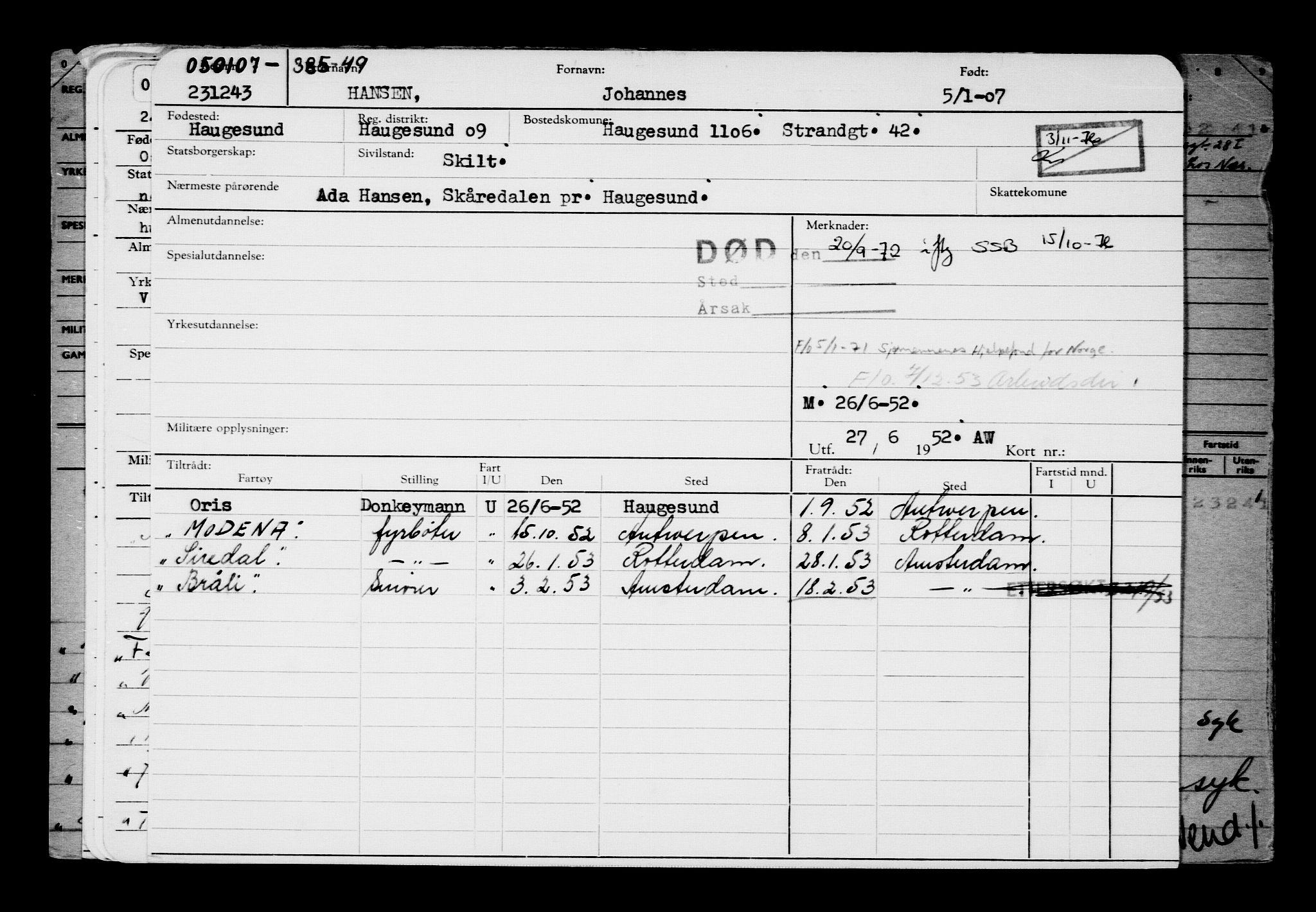 Direktoratet for sjømenn, AV/RA-S-3545/G/Gb/L0069: Hovedkort, 1907, p. 47