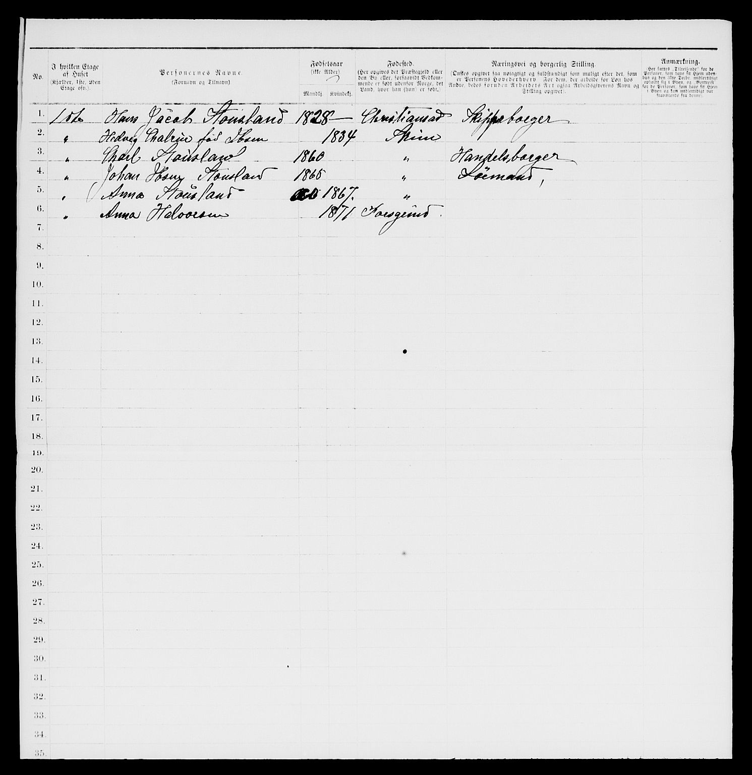 SAKO, 1885 census for 0806 Skien, 1885, p. 1212