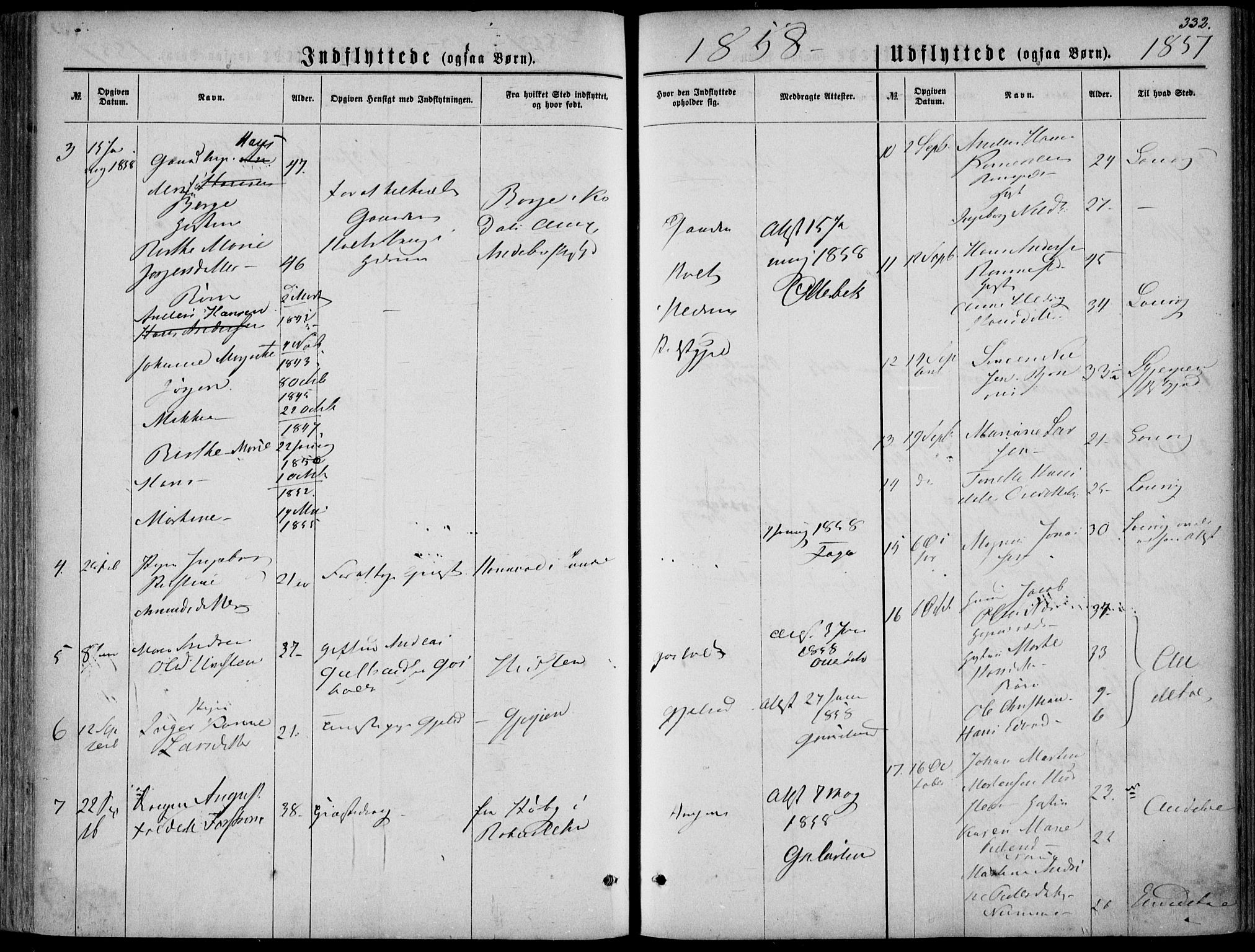 Hedrum kirkebøker, AV/SAKO-A-344/F/Fa/L0007: Parish register (official) no. I 7, 1857-1868, p. 332