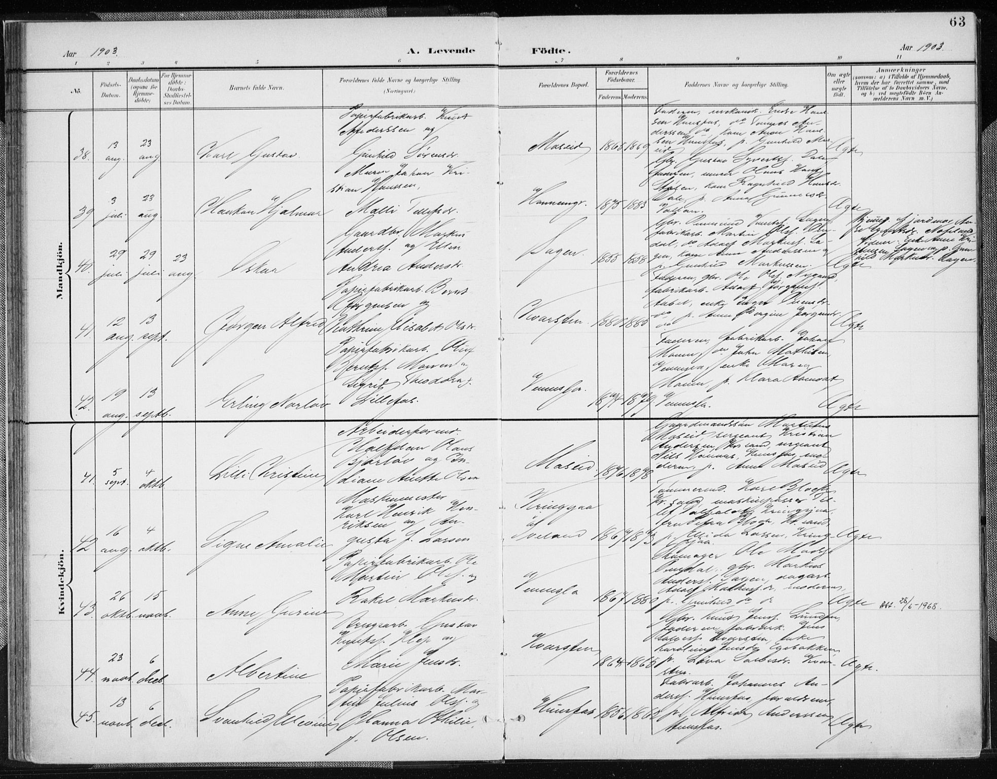 Vennesla sokneprestkontor, AV/SAK-1111-0045/Fa/Fab/L0005: Parish register (official) no. A 5, 1897-1909, p. 63