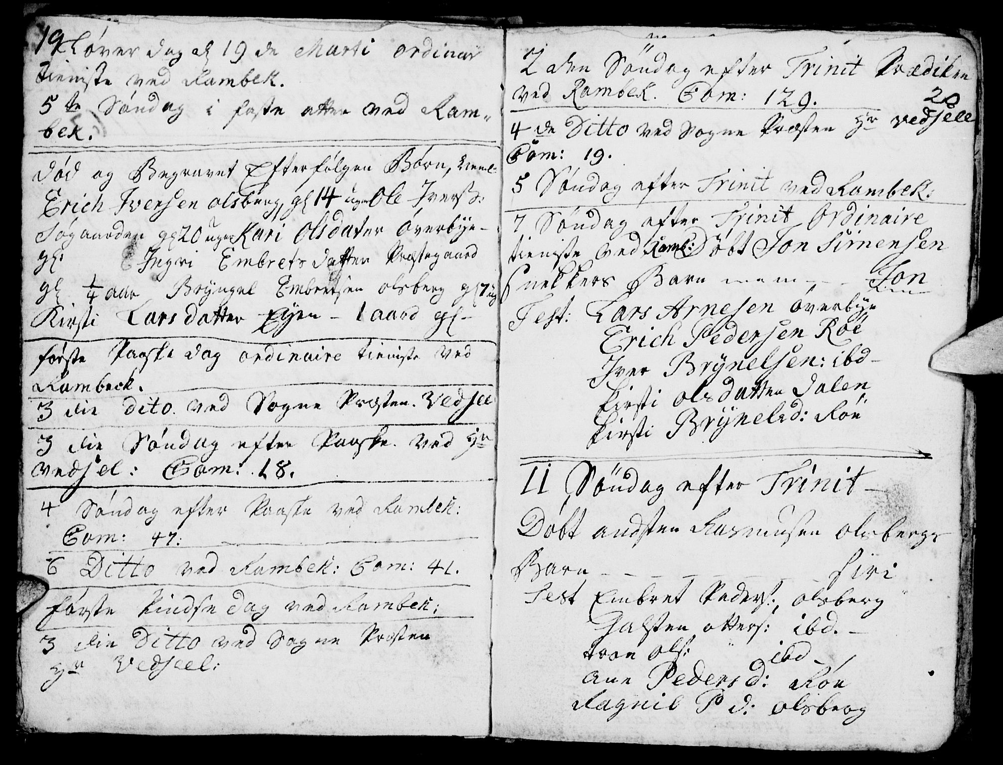 Tynset prestekontor, AV/SAH-PREST-058/H/Ha/Haa/L0005: Parish register (official) no. 5, 1761-1776, p. 19-20