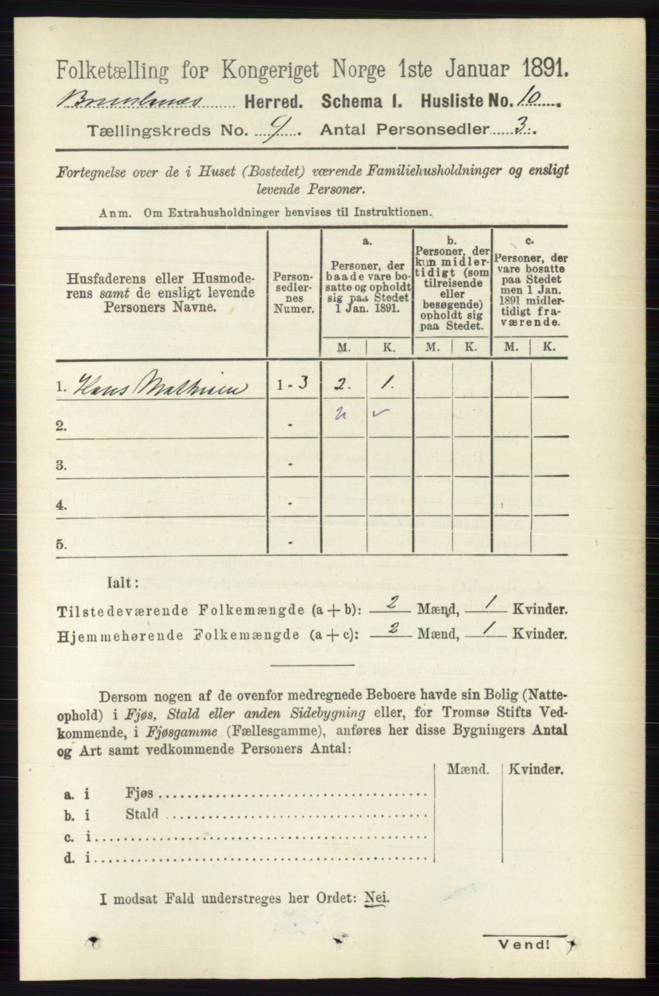 RA, 1891 census for 0726 Brunlanes, 1891, p. 4030