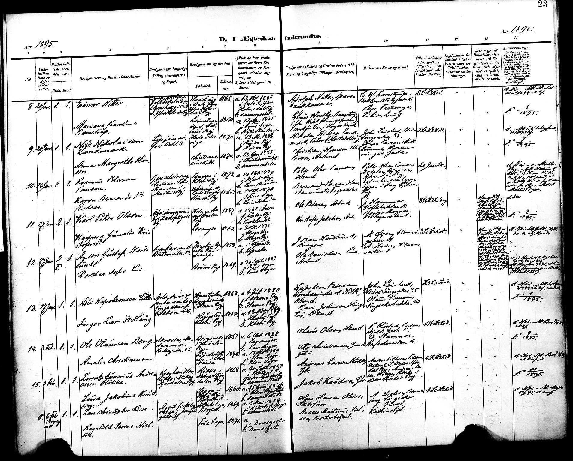 Ministerialprotokoller, klokkerbøker og fødselsregistre - Sør-Trøndelag, SAT/A-1456/604/L0198: Parish register (official) no. 604A19, 1893-1900, p. 23