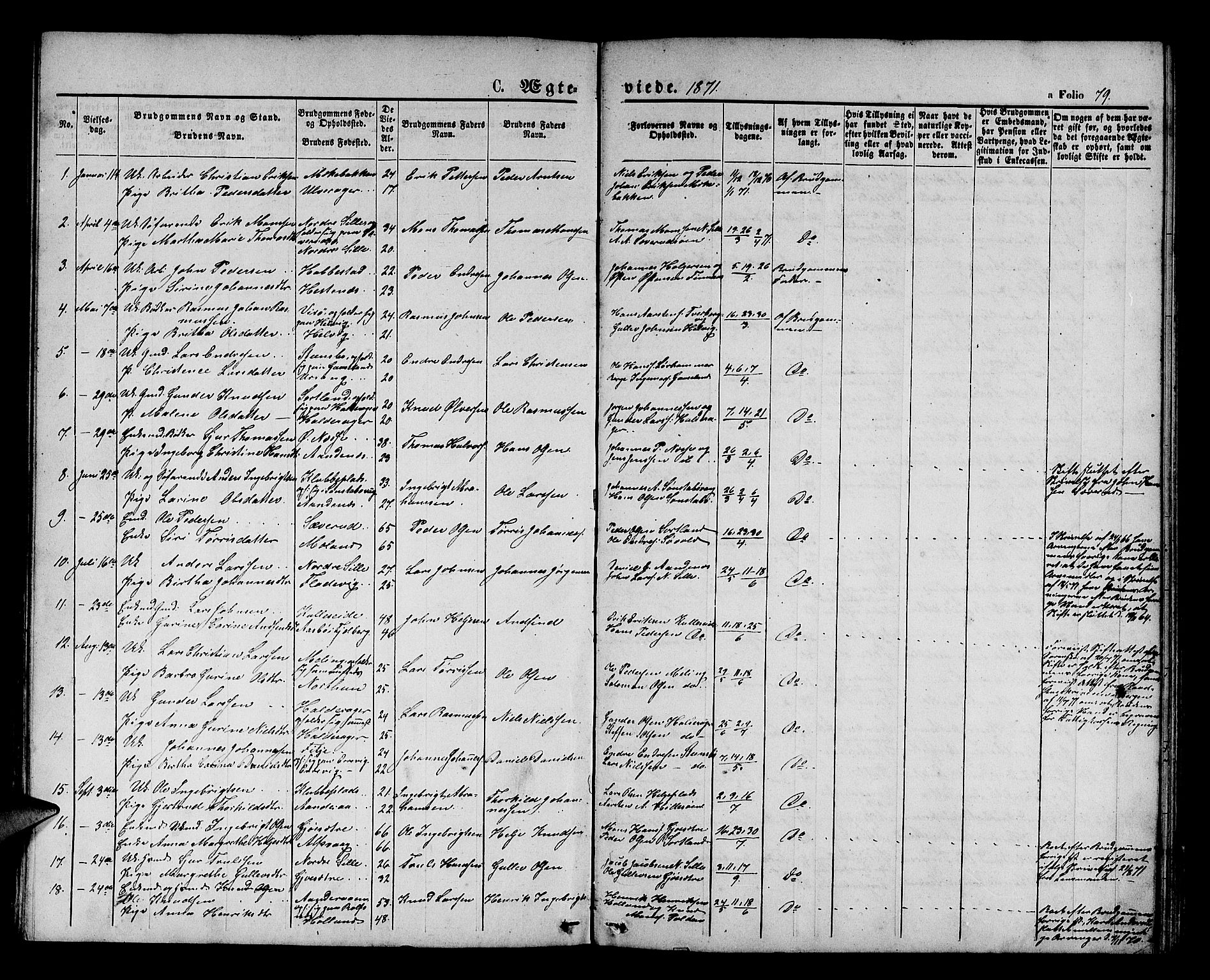 Finnås sokneprestembete, AV/SAB-A-99925/H/Ha/Hab/Habb/L0002: Parish register (copy) no. B 2, 1871-1881, p. 79