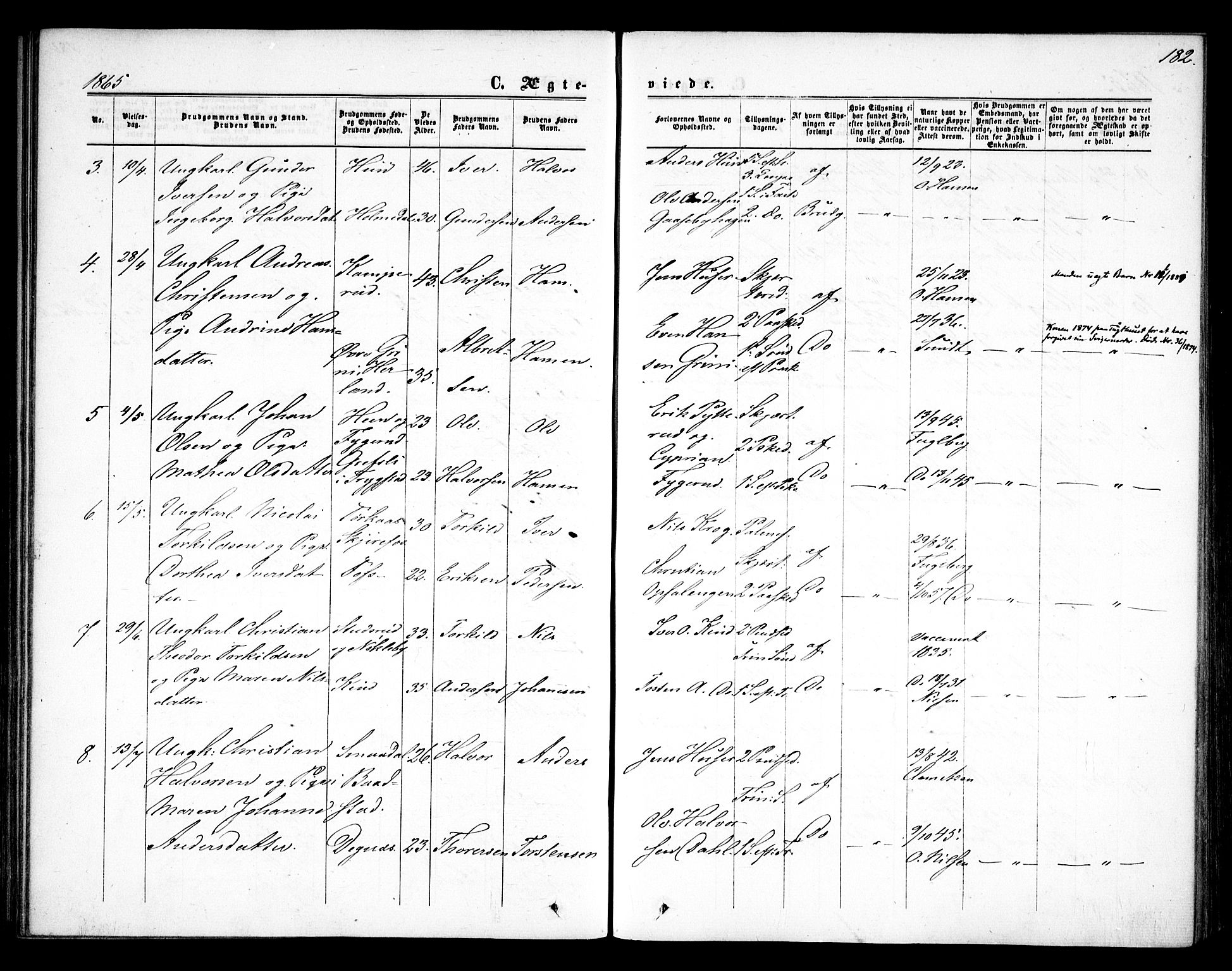 Rødenes prestekontor Kirkebøker, AV/SAO-A-2005/F/Fa/L0007: Parish register (official) no. I 7, 1860-1869, p. 182