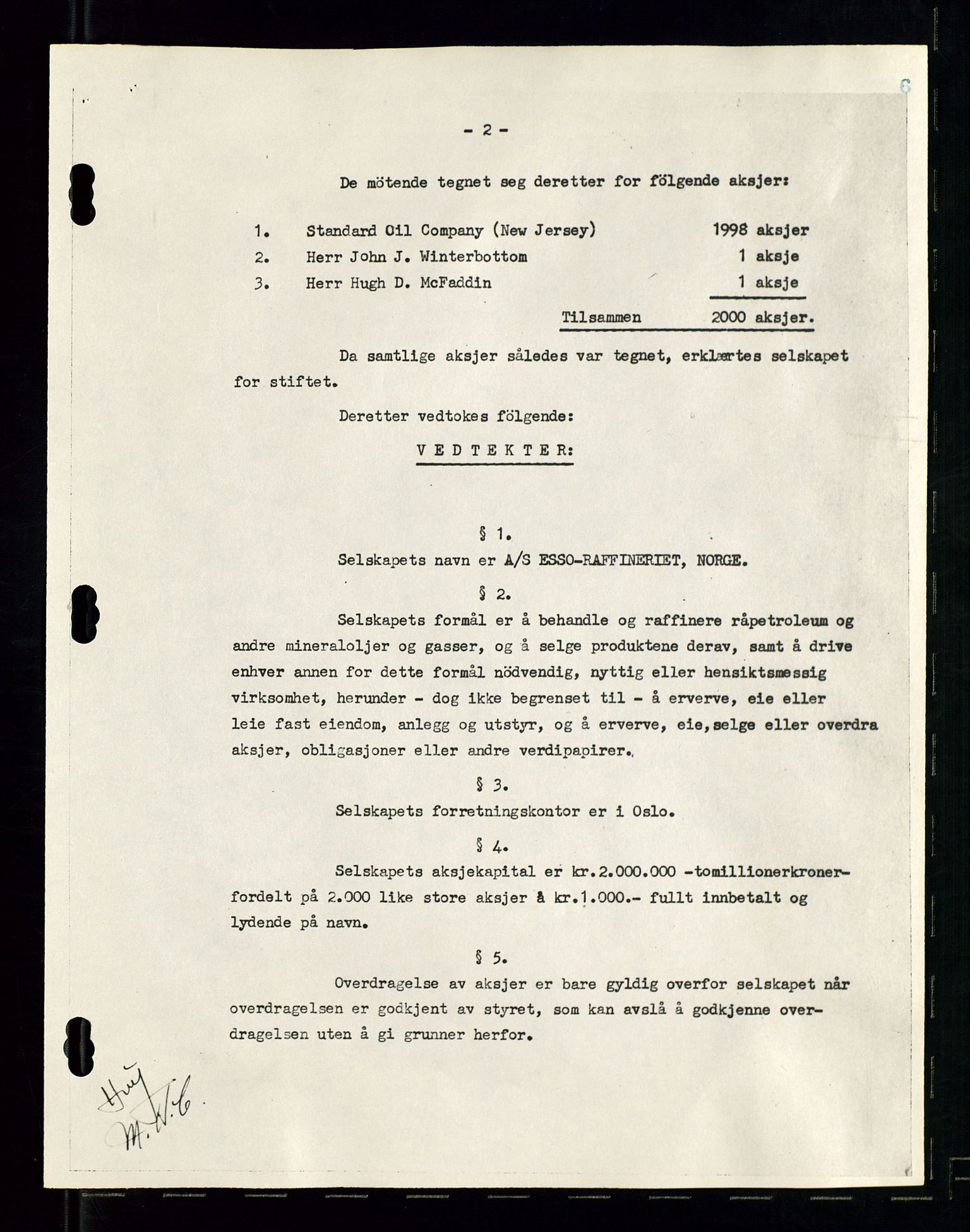 PA 1537 - A/S Essoraffineriet Norge, AV/SAST-A-101957/A/Aa/L0001/0003: Styremøter / Shareholder meetings, board meetings, 1957-1958, p. 8