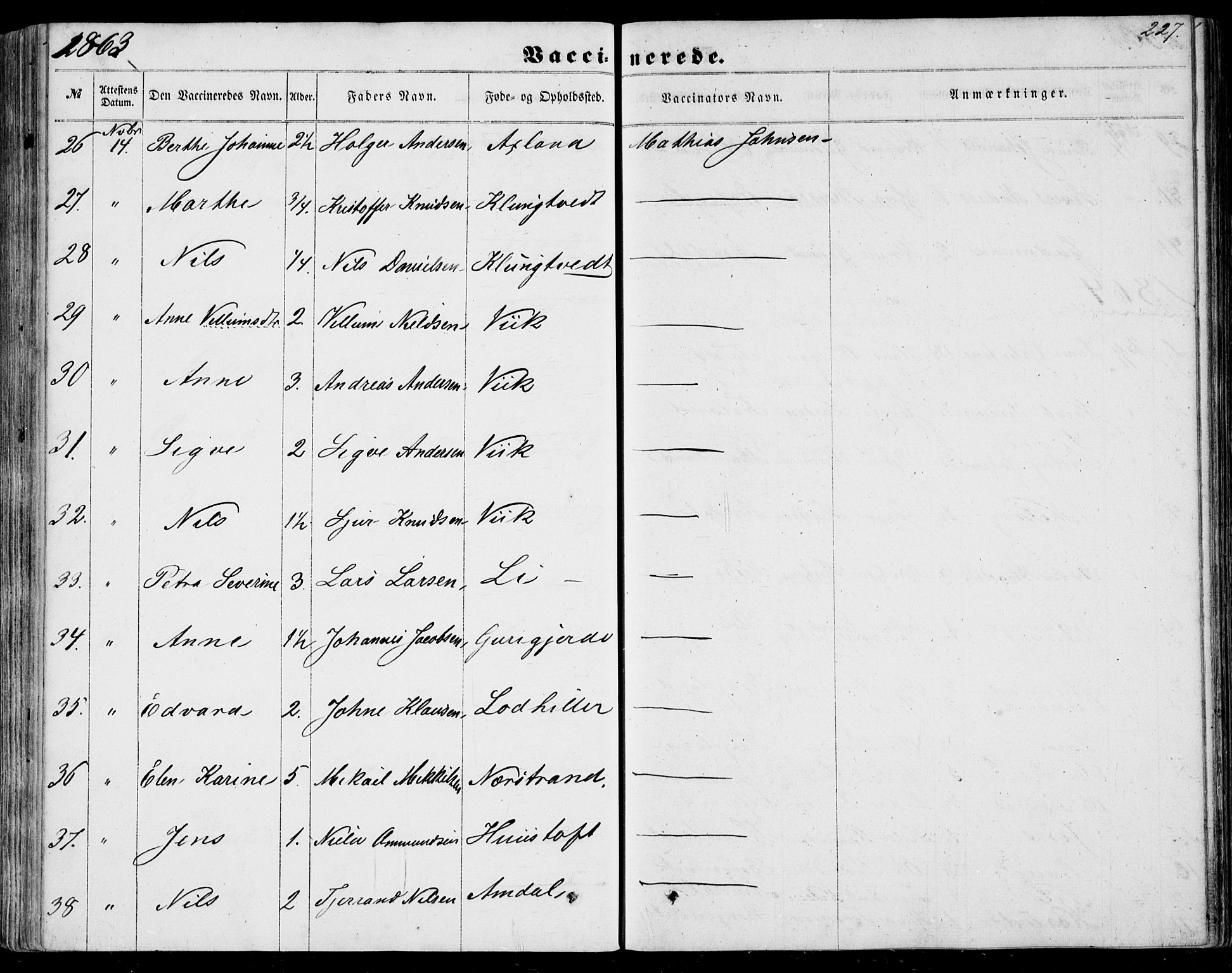 Nedstrand sokneprestkontor, AV/SAST-A-101841/01/IV: Parish register (official) no. A 9, 1861-1876, p. 227